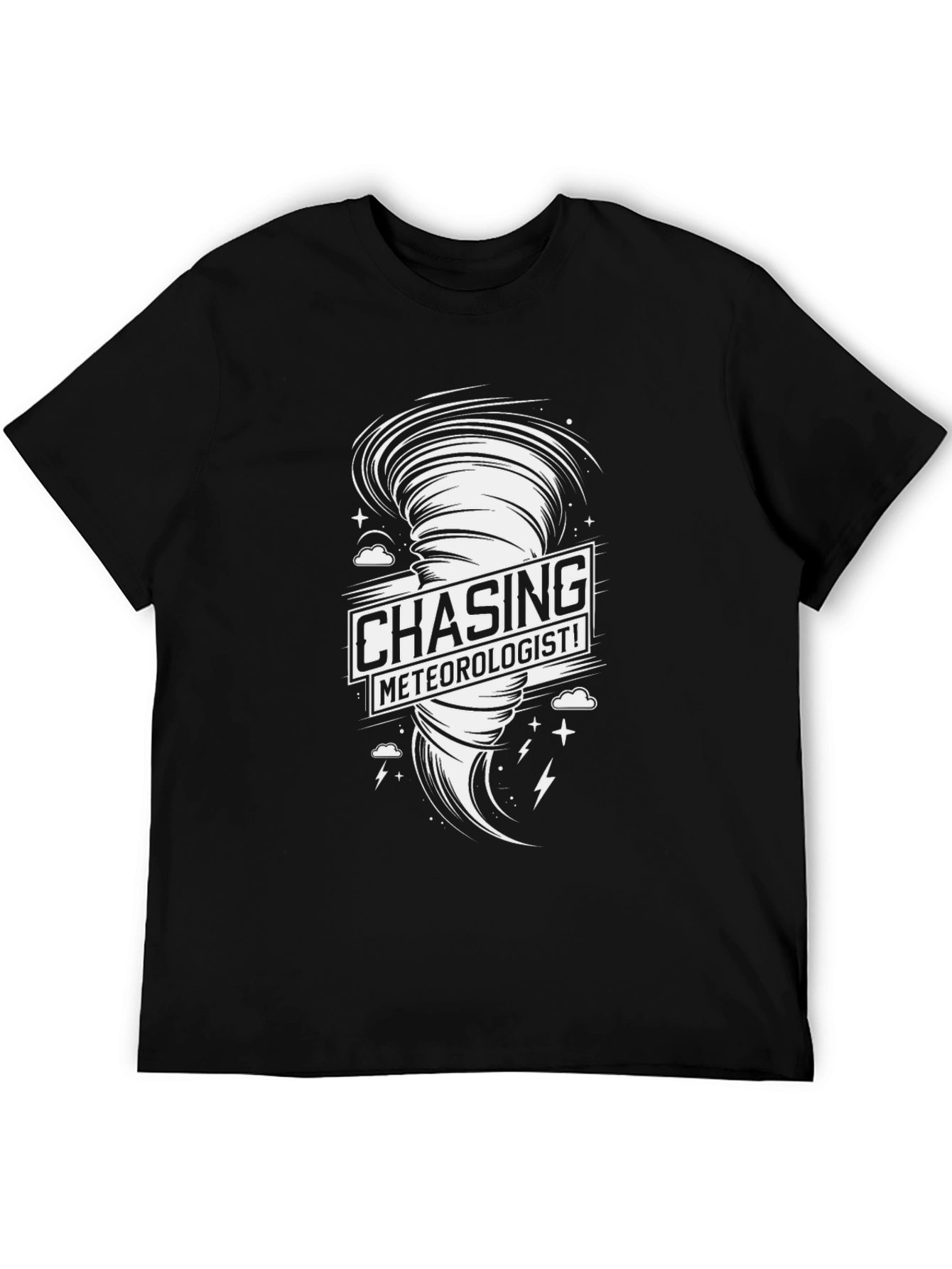 Chasing Meteorologist! Black Graphic Tee