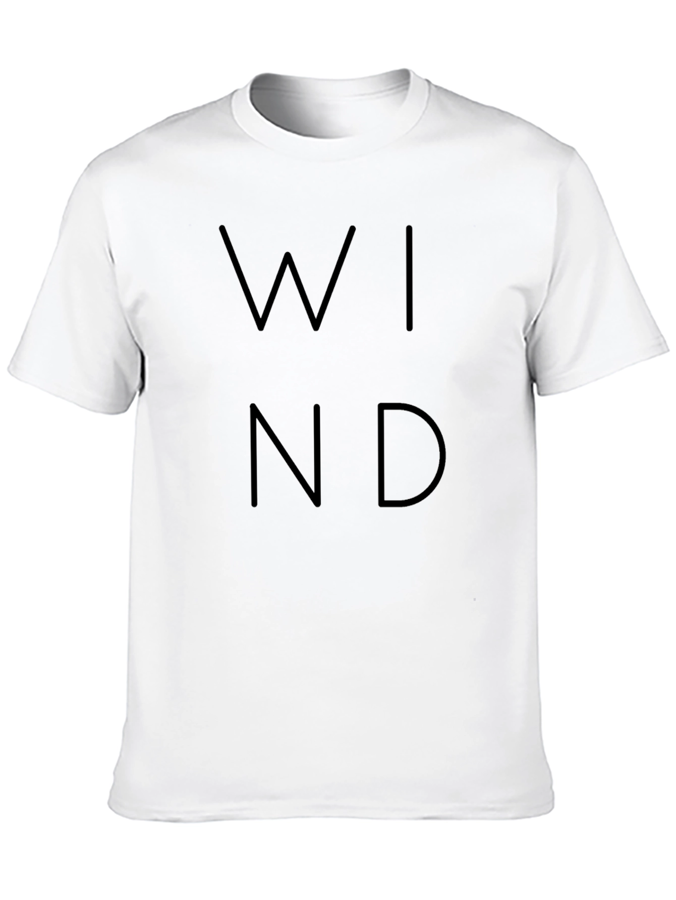 Minimalist WIND Print Black T-Shirt