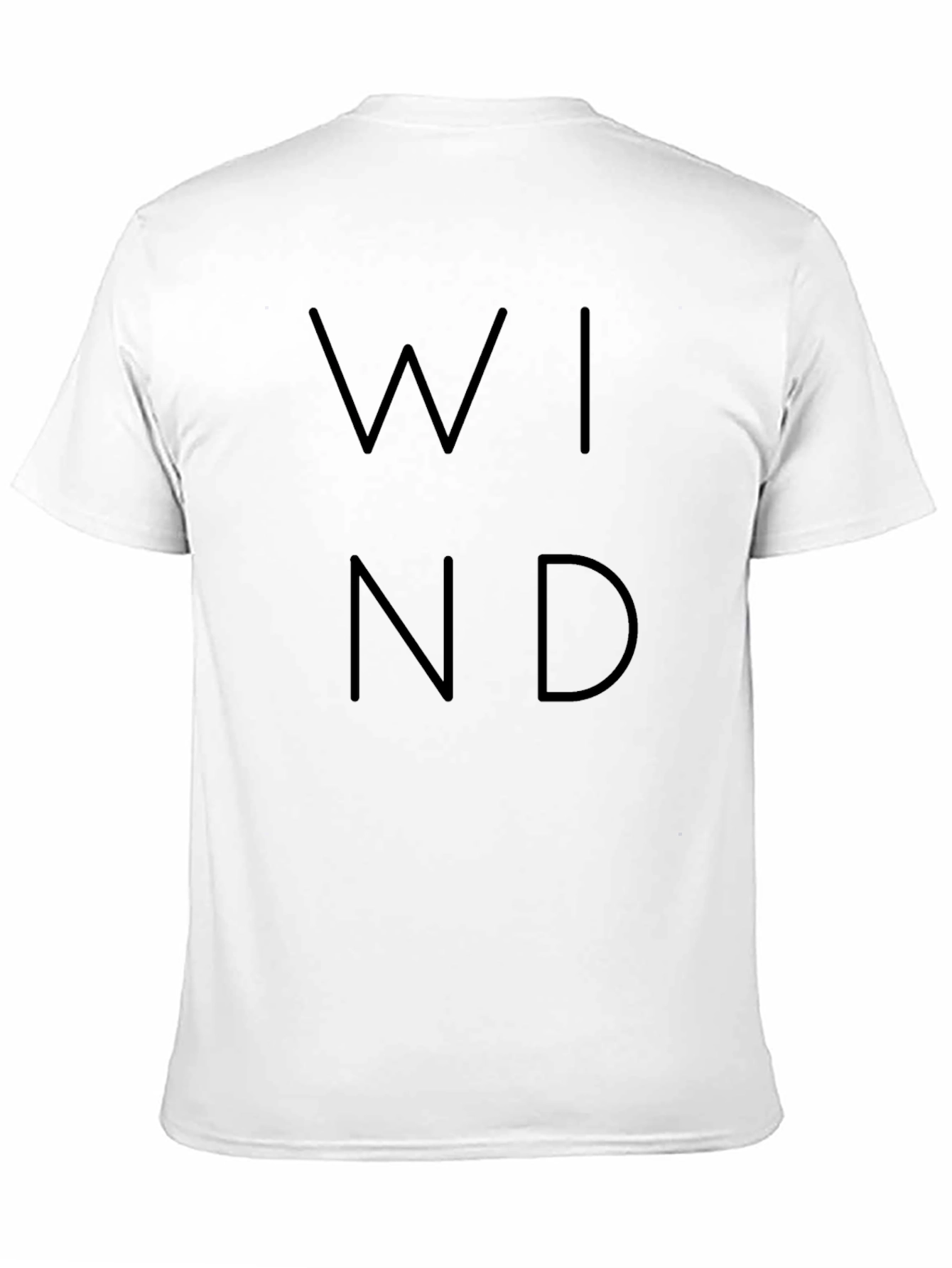 Minimalist WIND Print Black T-Shirt