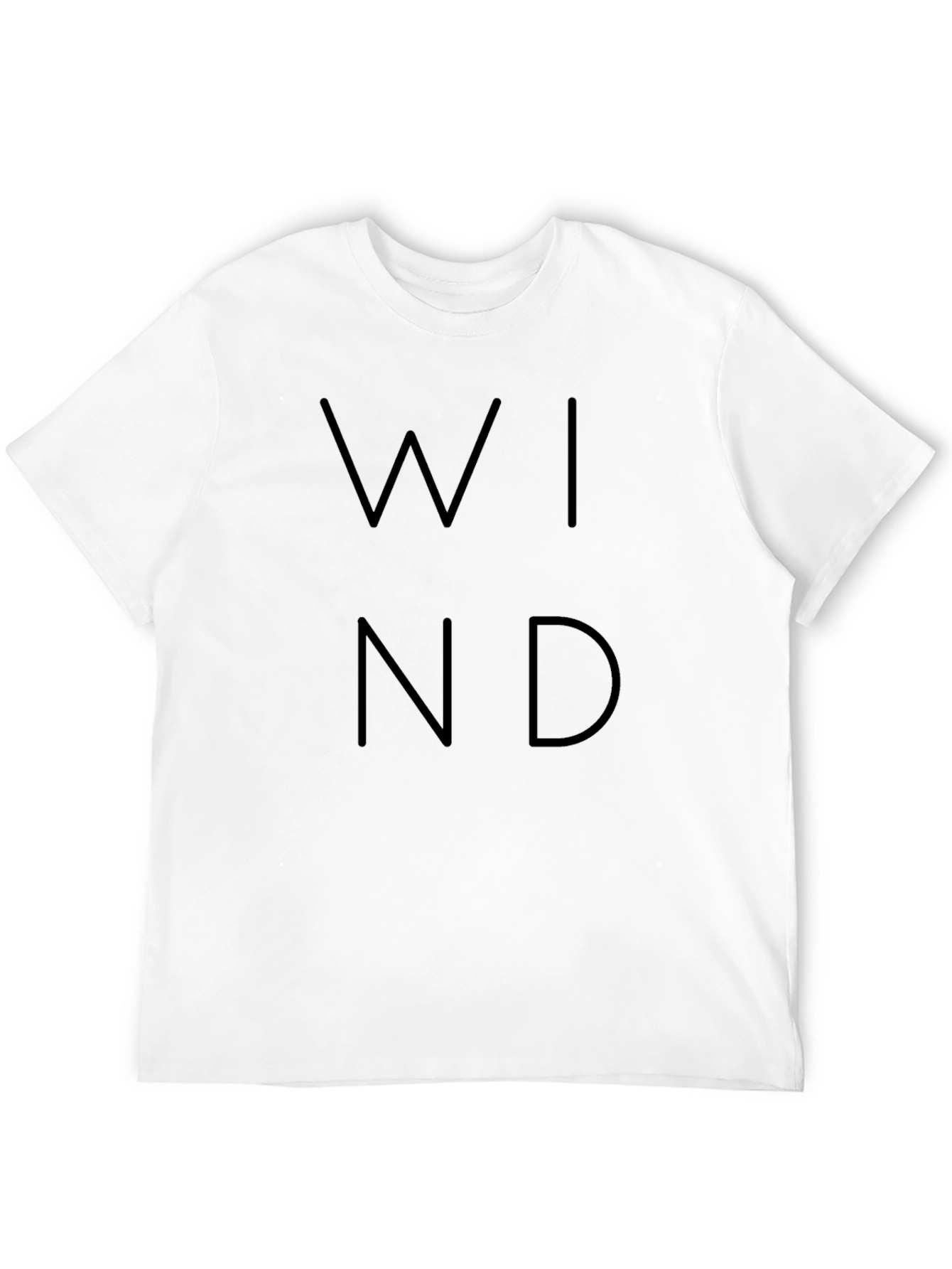 Minimalist WIND Print Black T-Shirt