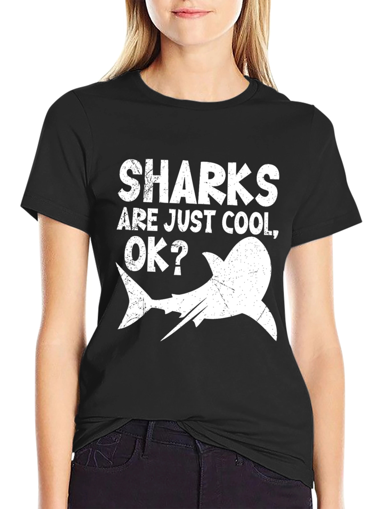 Sharks Are Just Cool OK? Mens Graphic T-Shirt