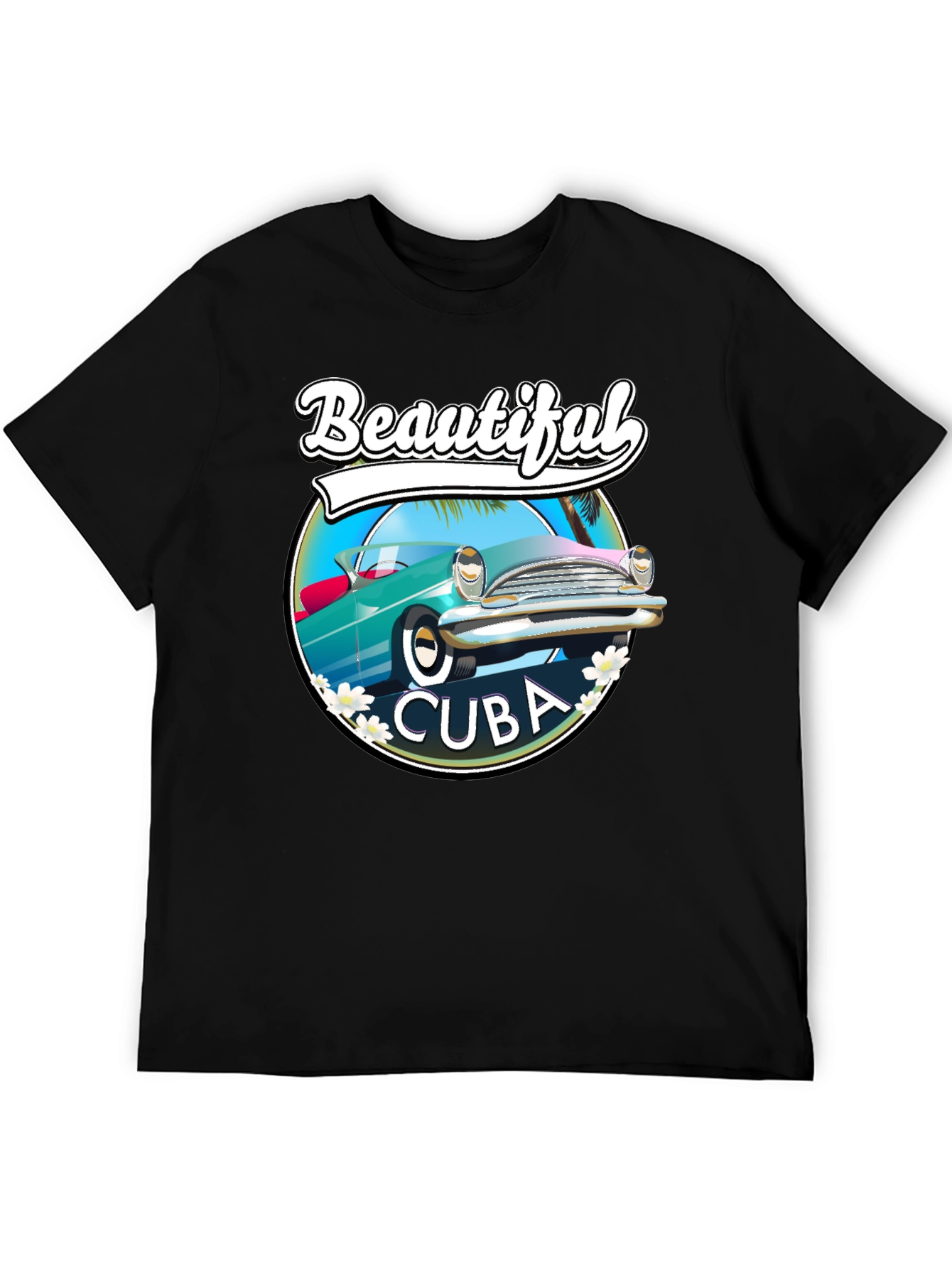 Beautiful Cuba Car T-Shirt - Retro Style
