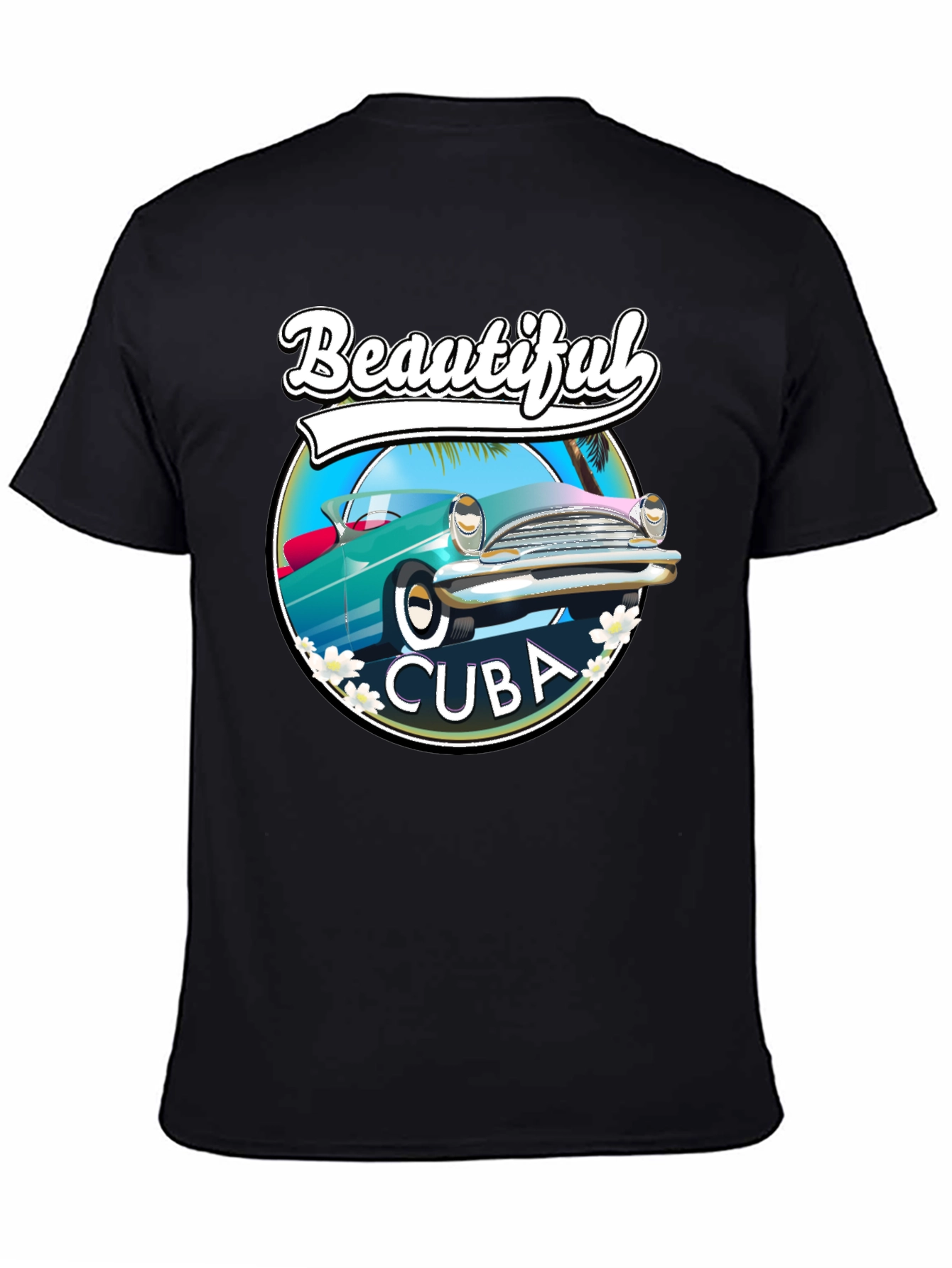 Beautiful Cuba Car T-Shirt - Retro Style