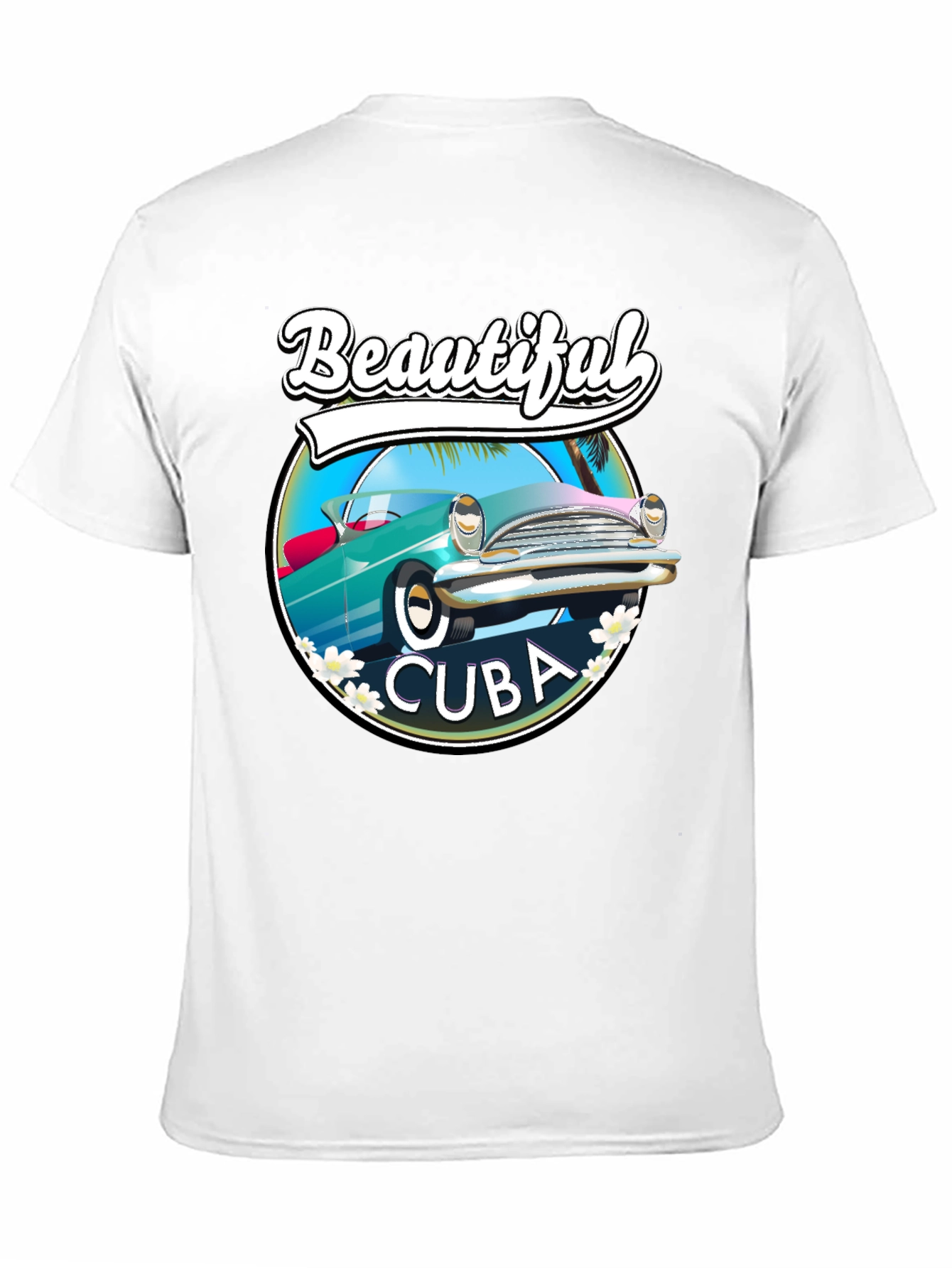 Beautiful Cuba Car T-Shirt - Retro Style