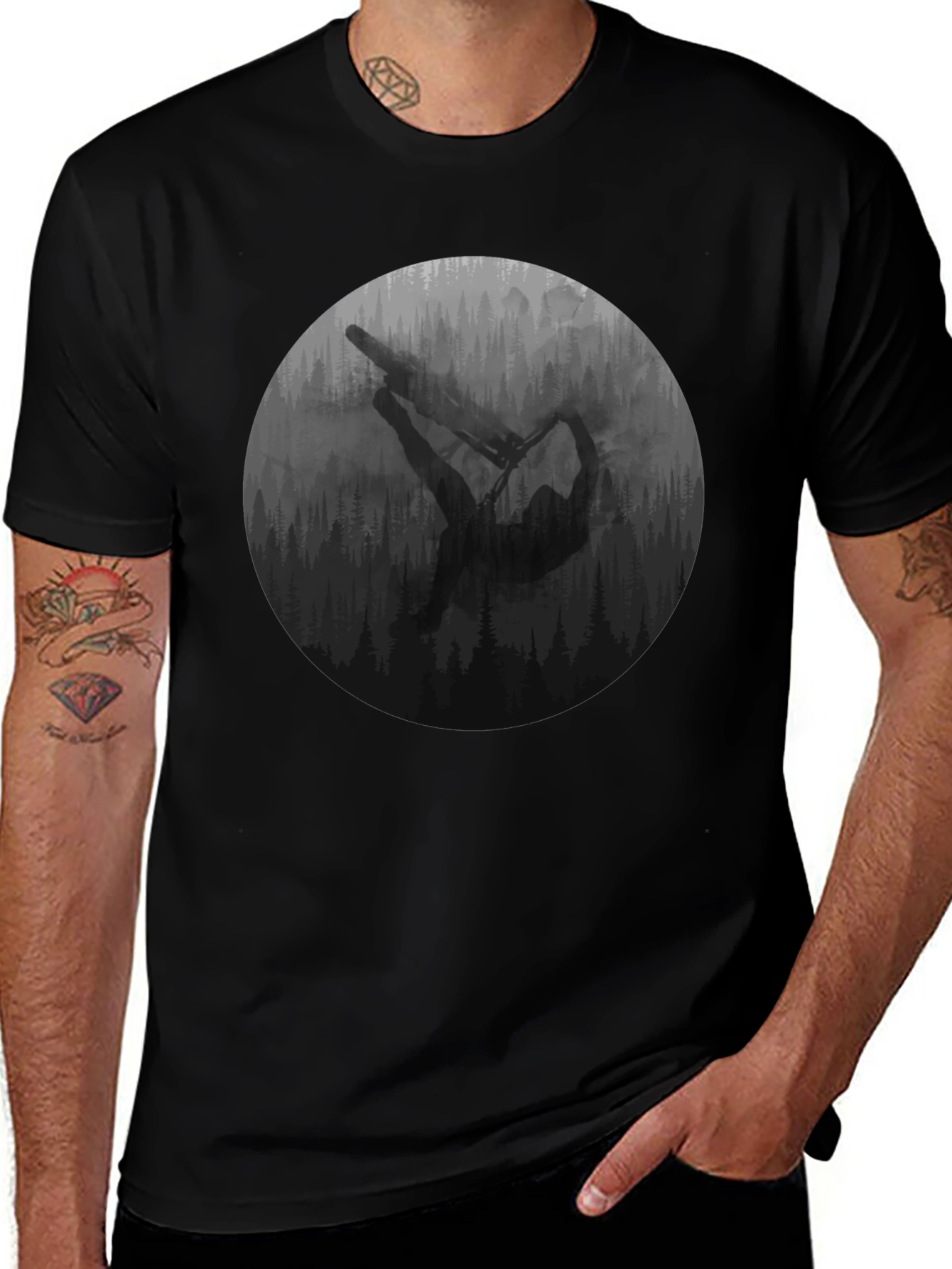Mountain Biker Graphic Tee - Black