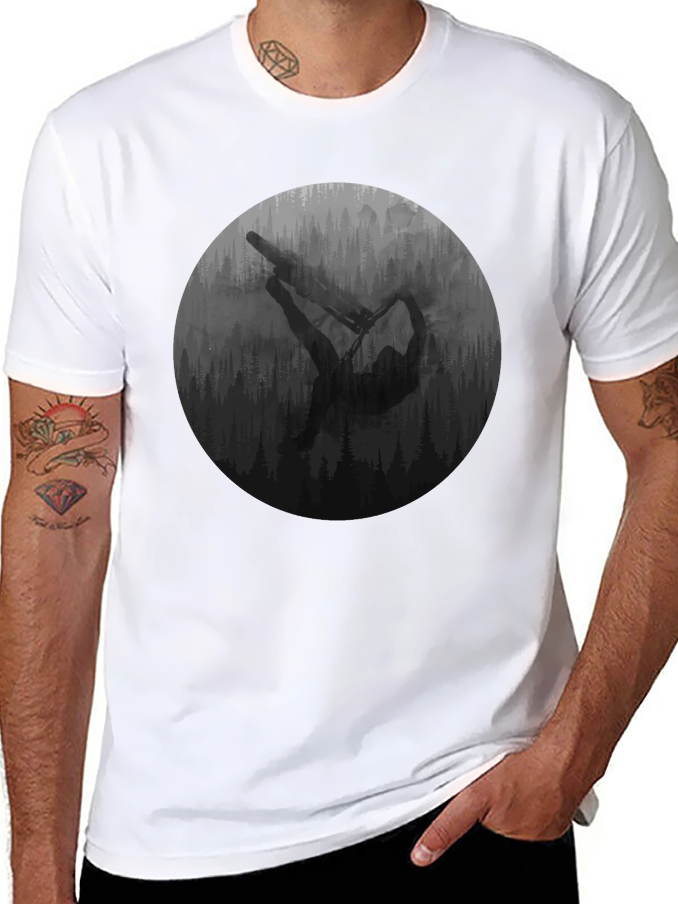 Mountain Biker Graphic Tee - Black