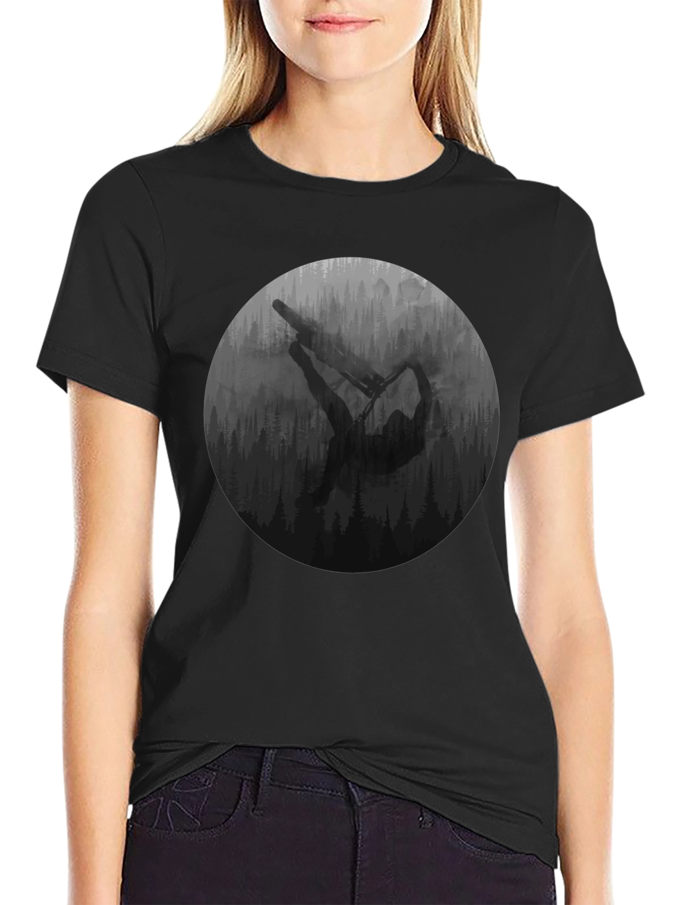 Mountain Biker Graphic Tee - Black