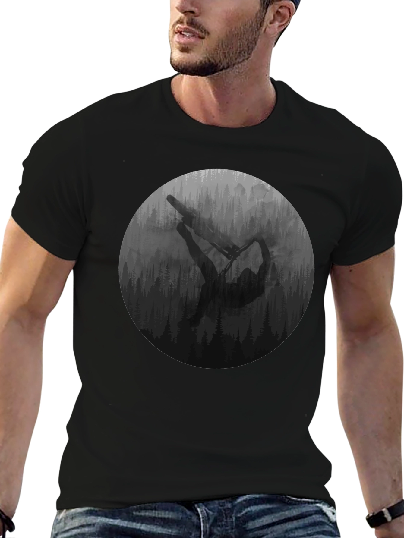 Mountain Biker Graphic Tee - Black