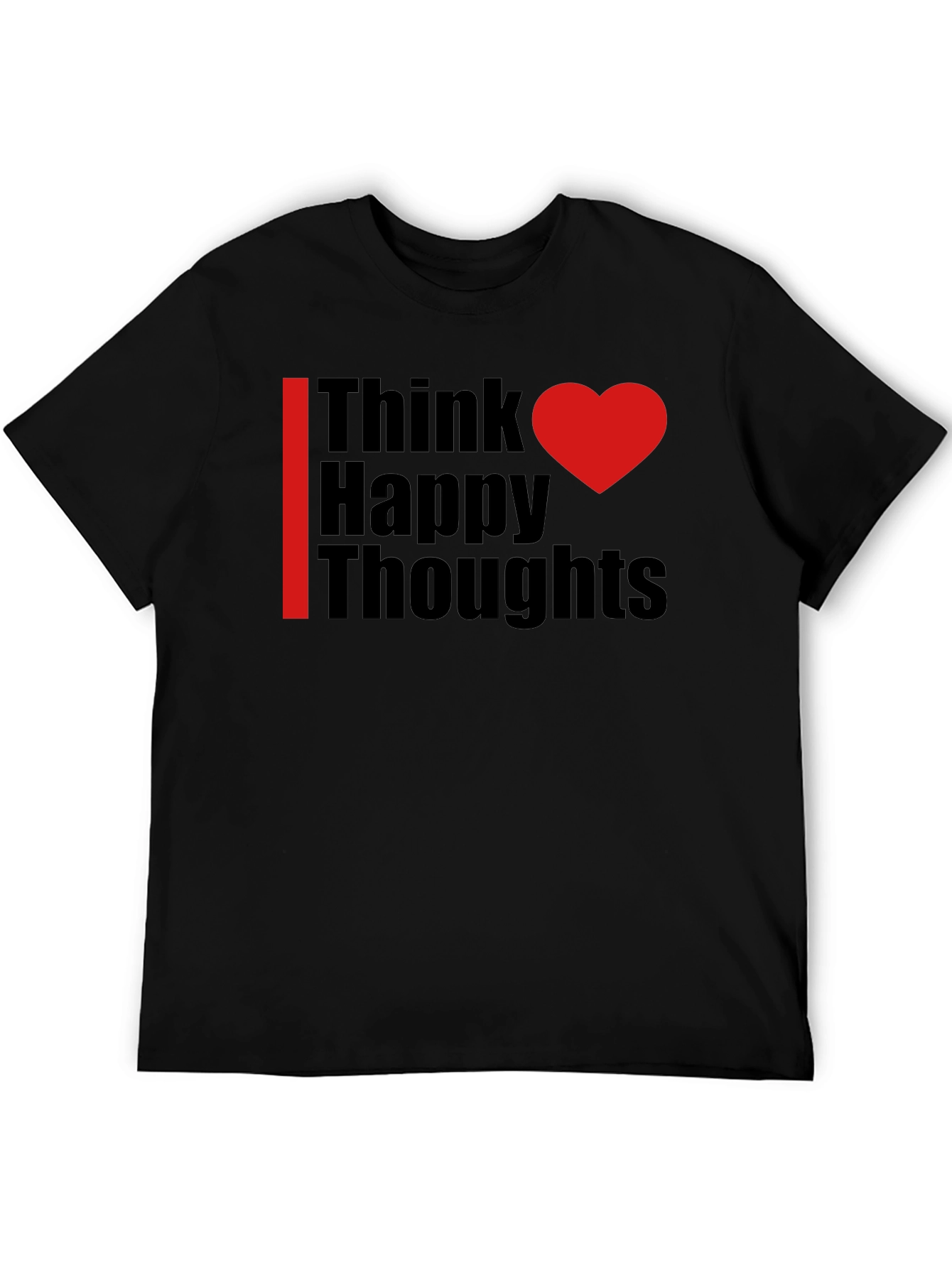 Think Happy Thoughts Black Graphic Tee