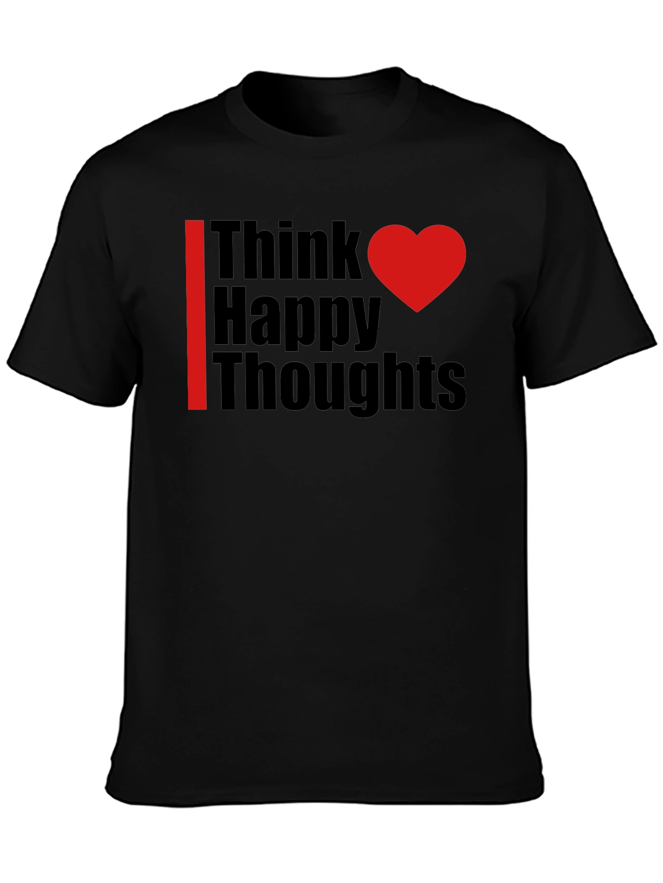 Think Happy Thoughts Black Graphic Tee