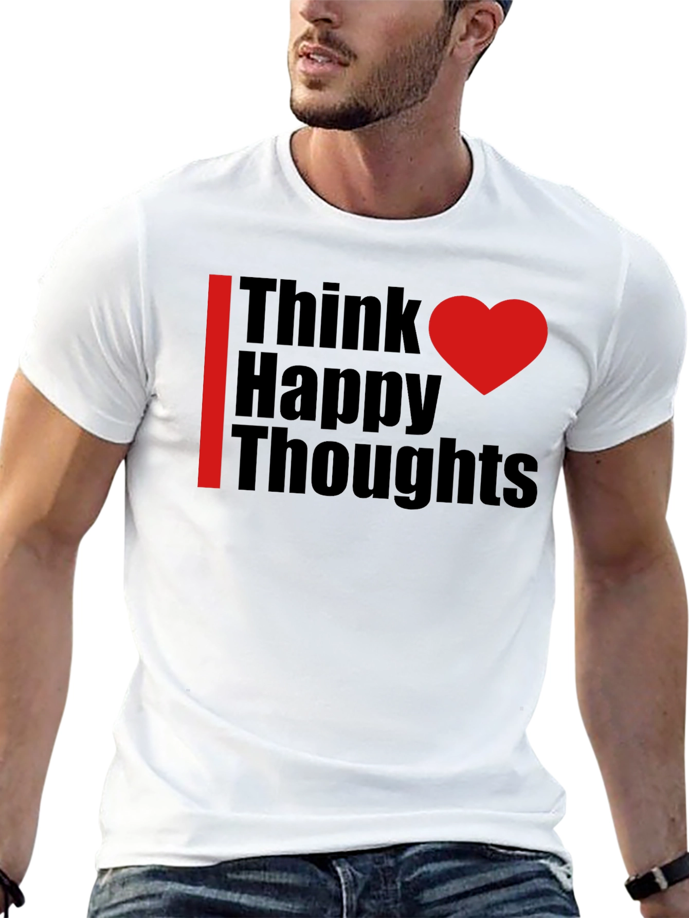 Think Happy Thoughts Black Graphic Tee