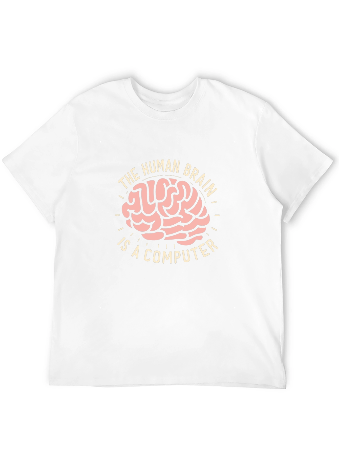 Brain Computer Graphic Tee - Geeky Statement T-Shirt