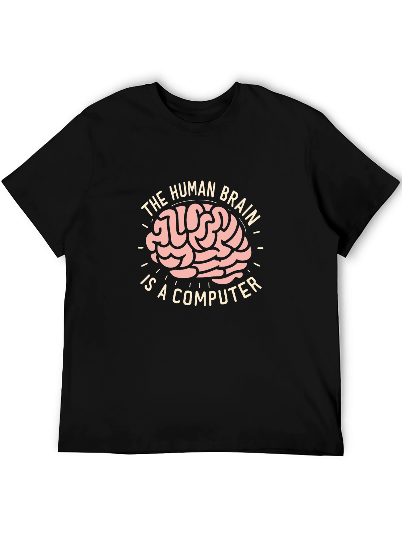 Brain Computer Graphic Tee - Geeky Statement T-Shirt