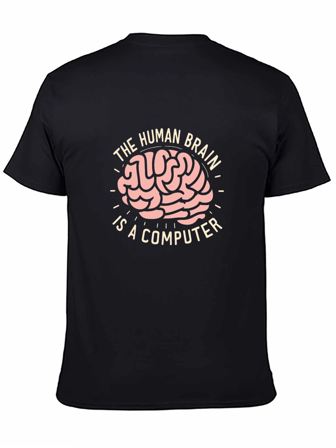 Brain Computer Graphic Tee - Geeky Statement T-Shirt