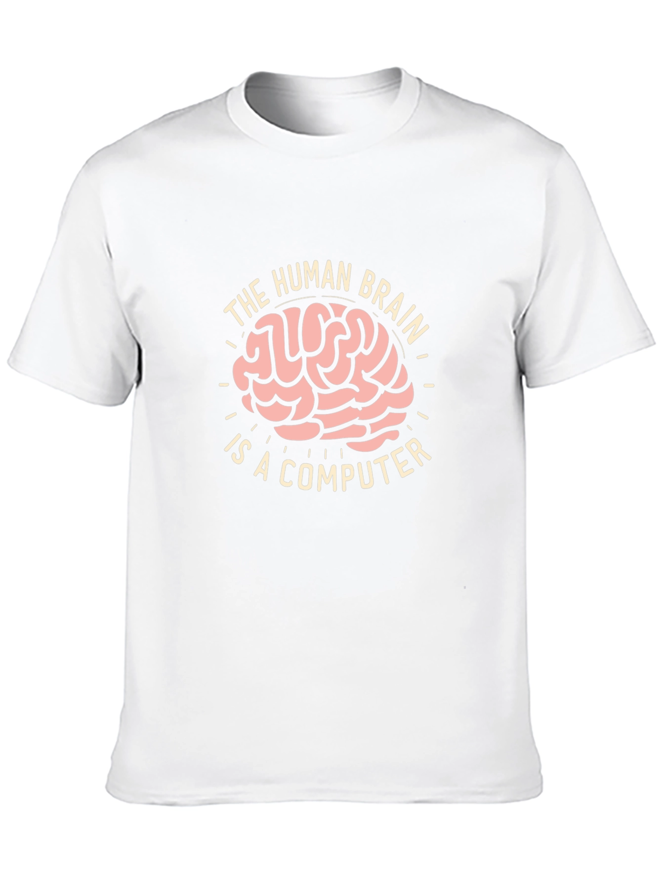 Brain Computer Graphic Tee - Geeky Statement T-Shirt