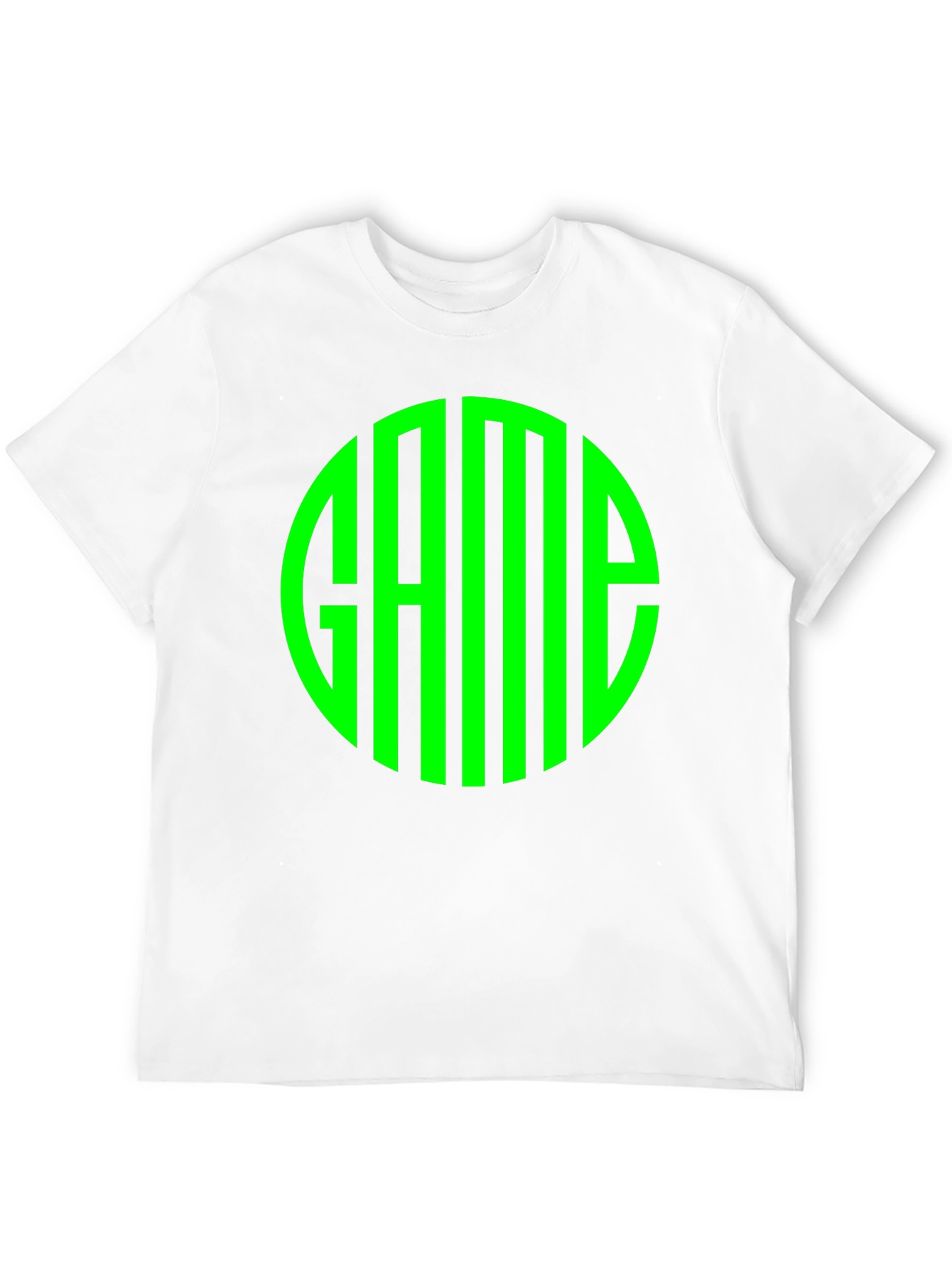 Stylish Black T-Shirt with Green GAME Circle Design