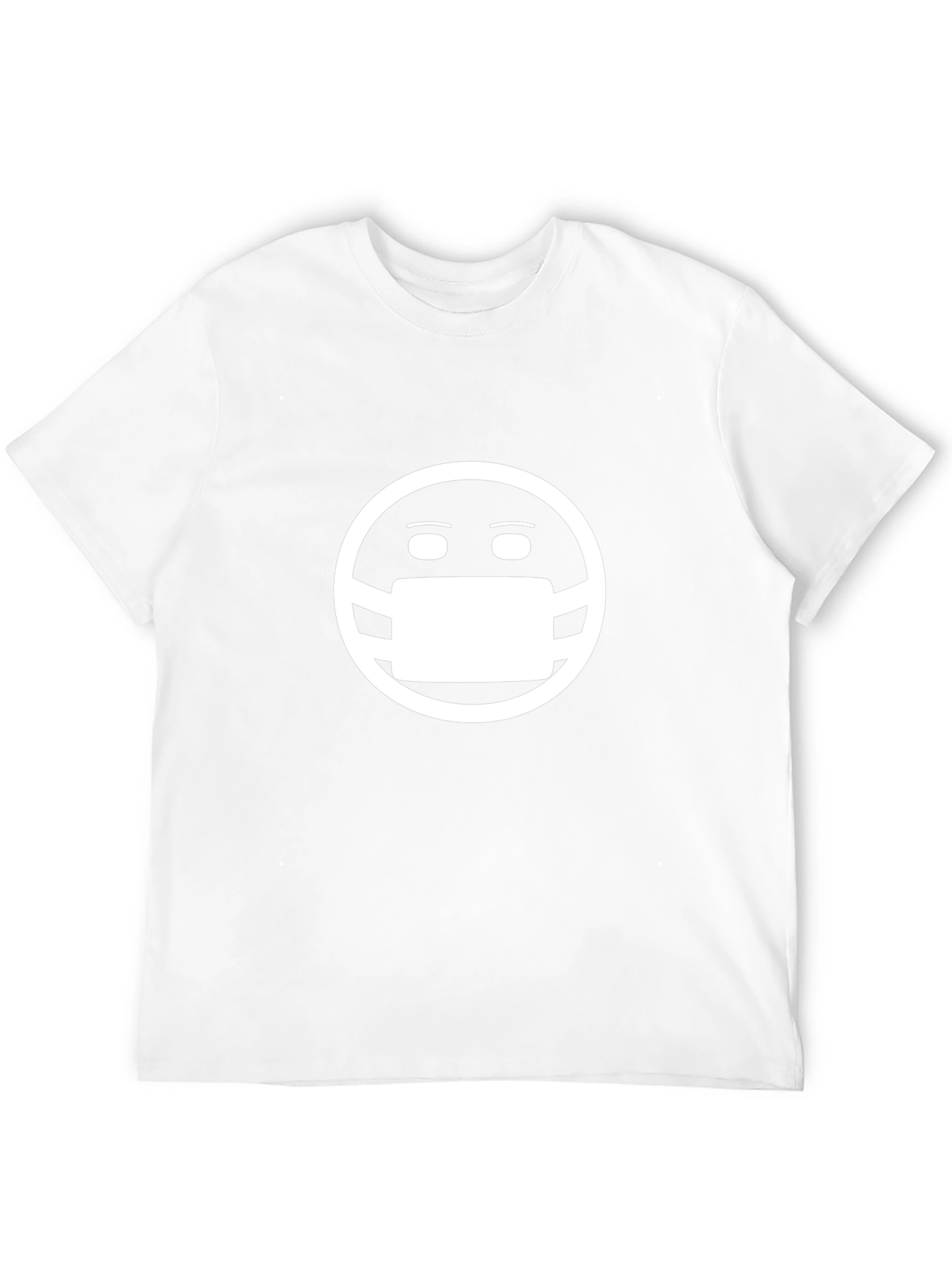 Masked Smiley Face Graphic T-Shirt - Black
