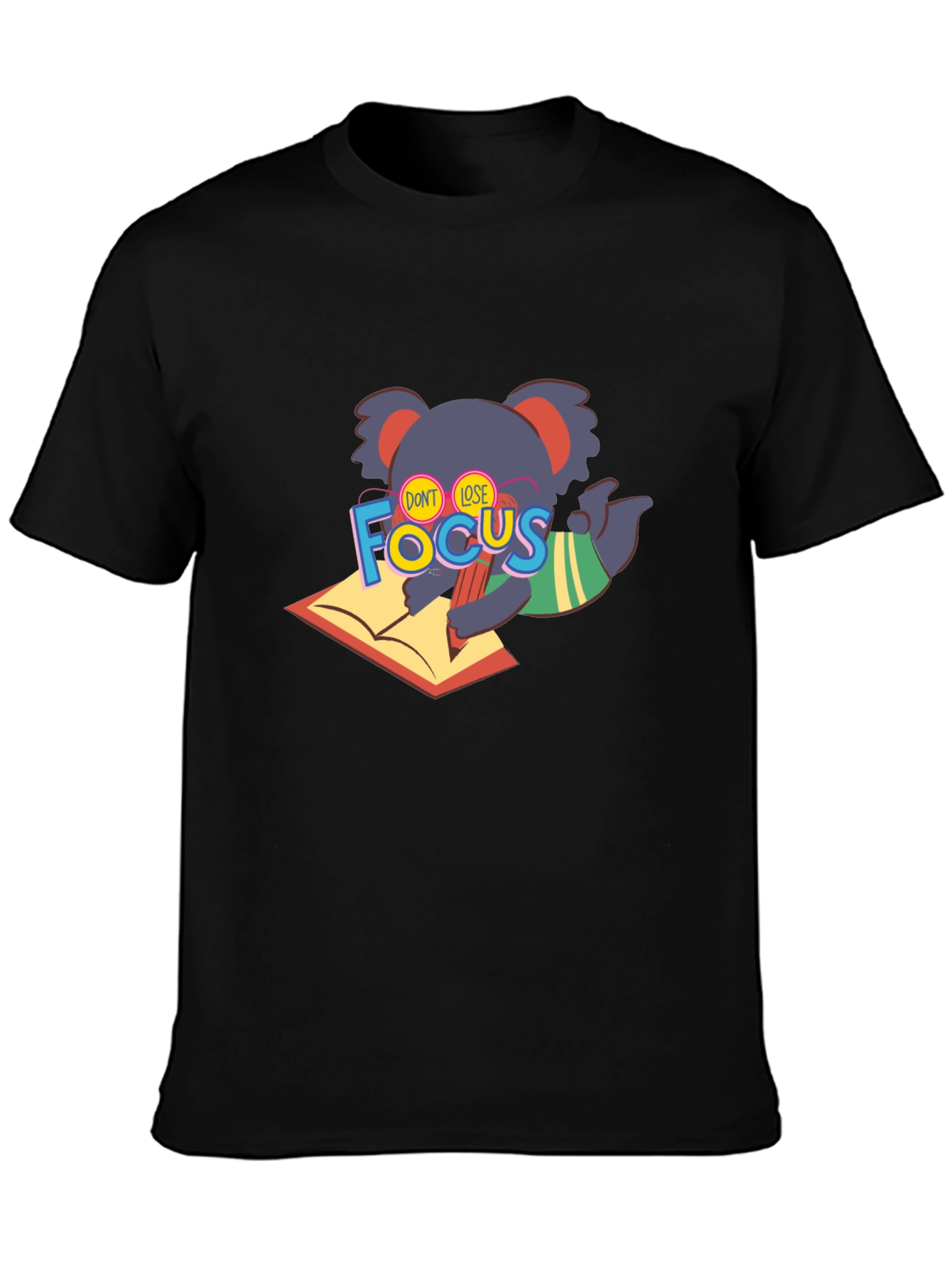 Dont Lose Focus Koala T-Shirt - Black
