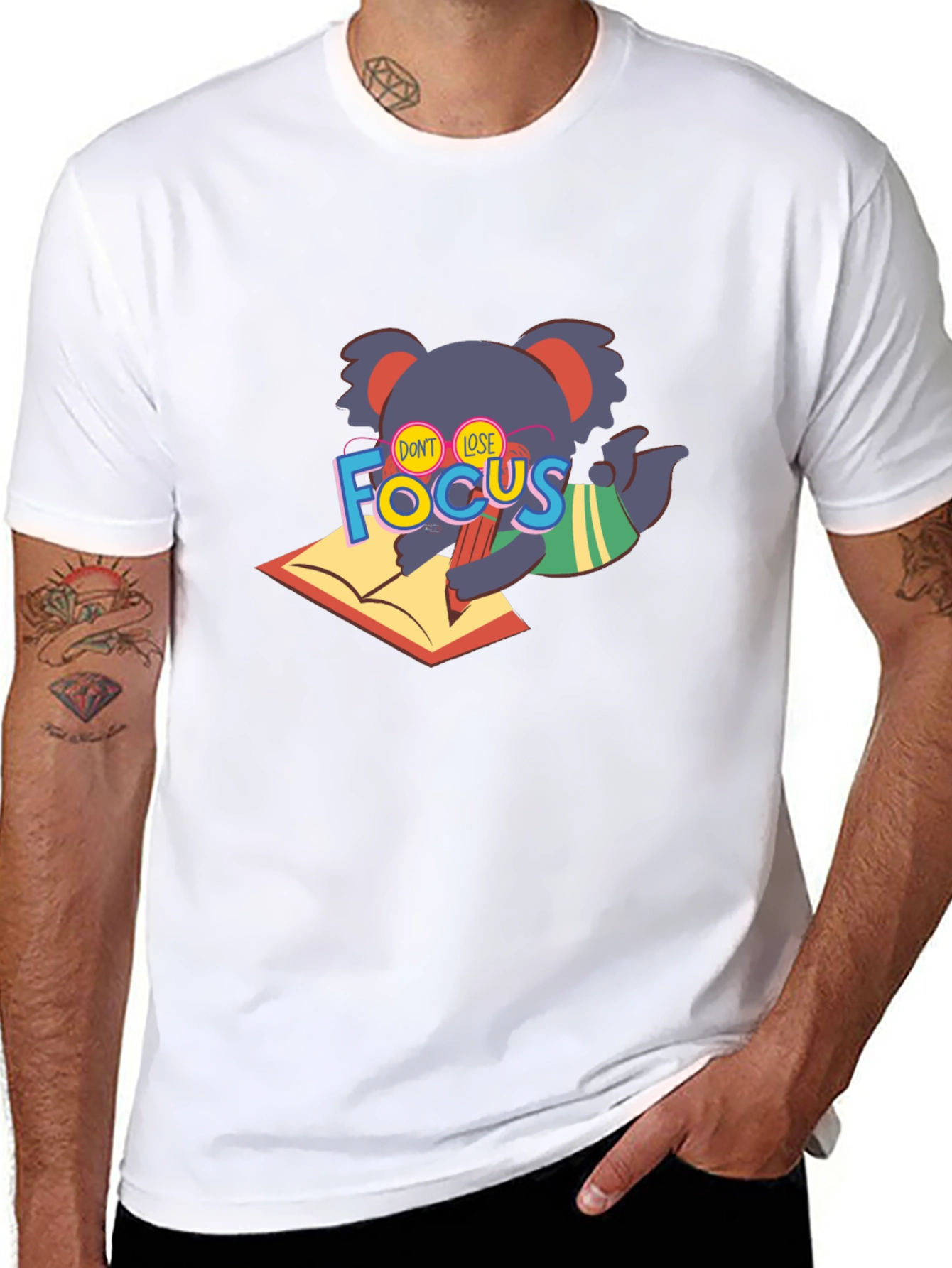 Dont Lose Focus Koala T-Shirt - Black