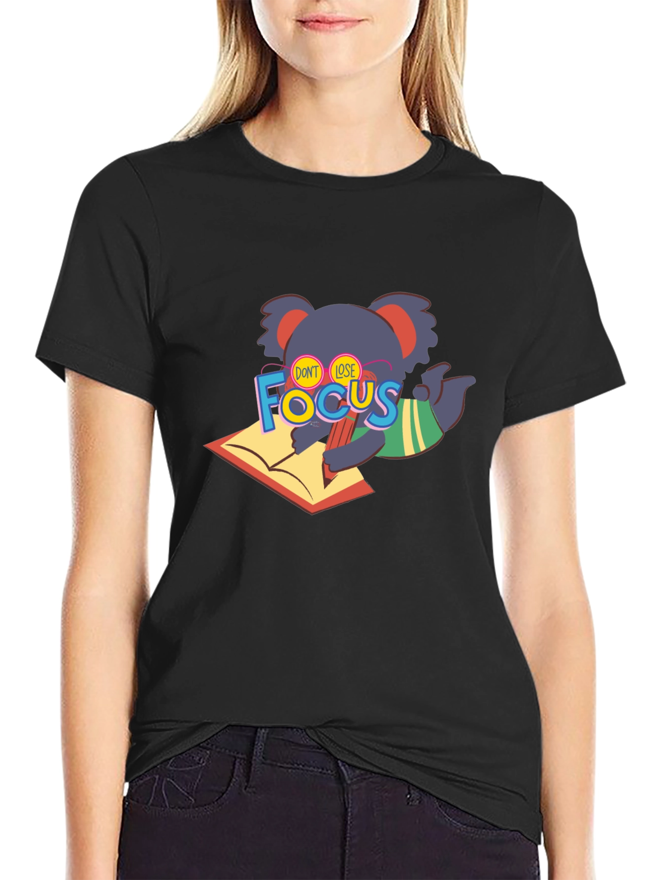 Dont Lose Focus Koala T-Shirt - Black