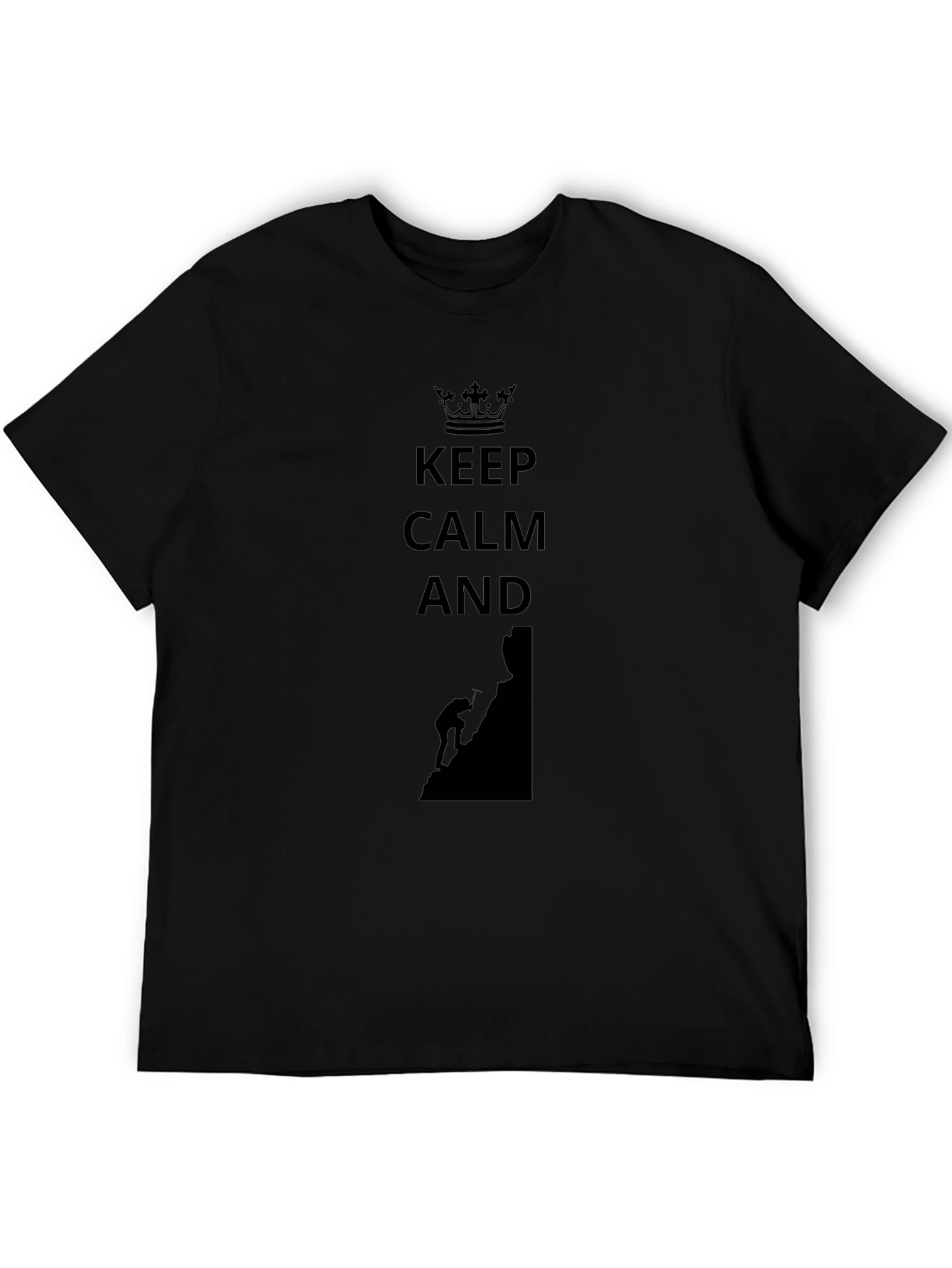 Keep Calm and Climb On Black T-Shirt