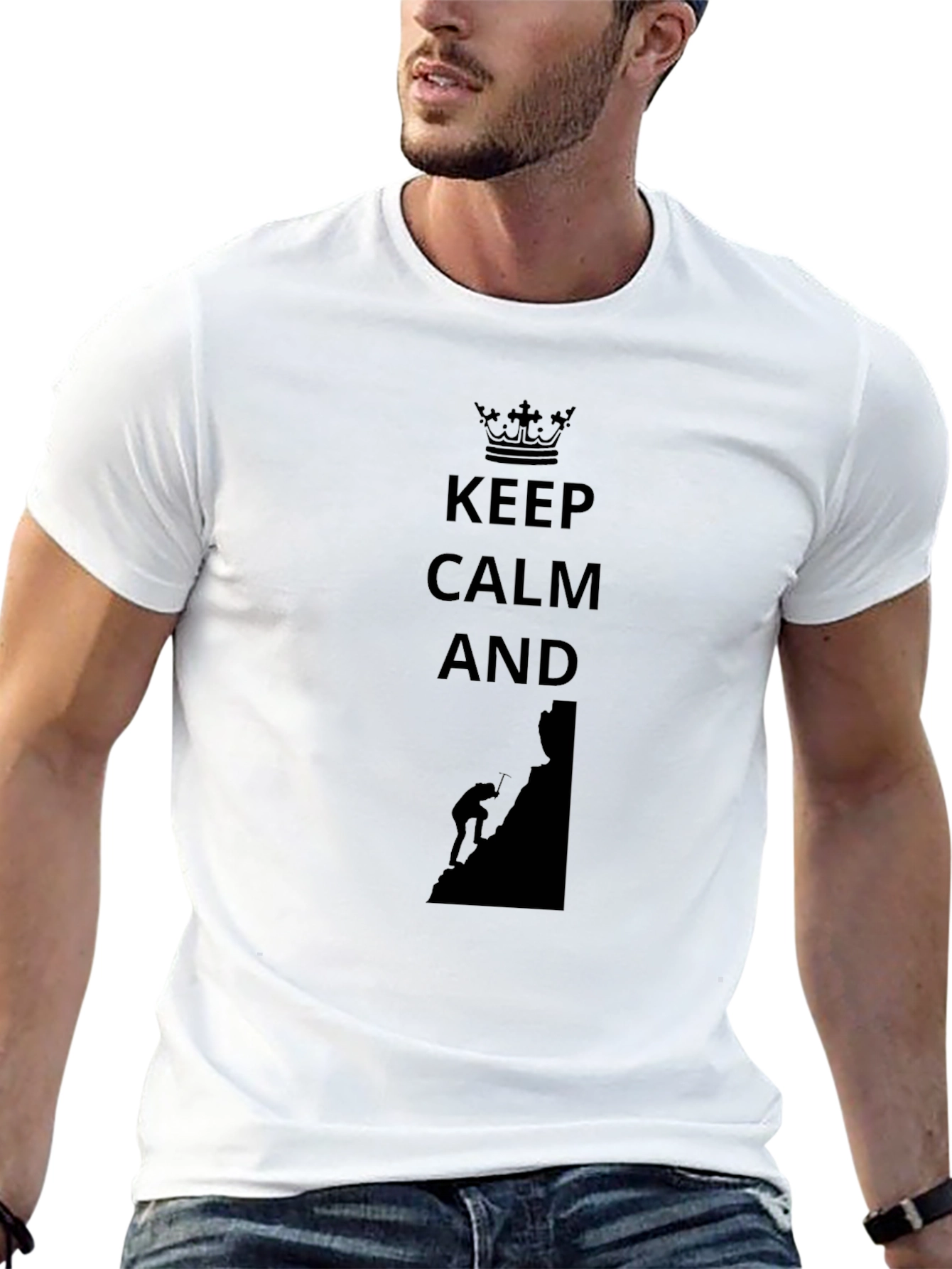Keep Calm and Climb On Black T-Shirt