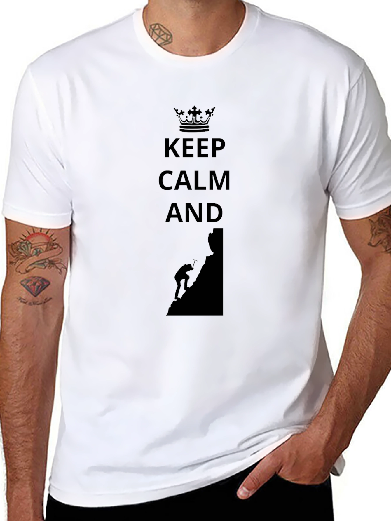 Keep Calm and Climb On Black T-Shirt