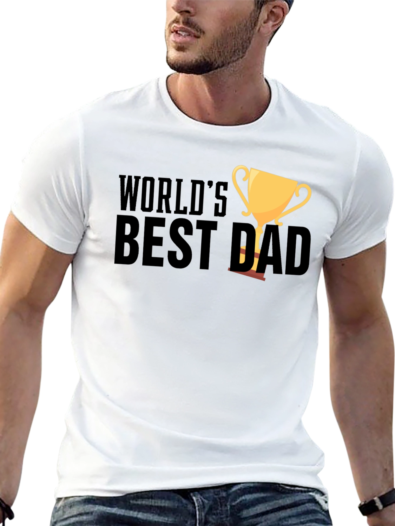 Worlds Best Dad Black T-Shirt Fathers Day