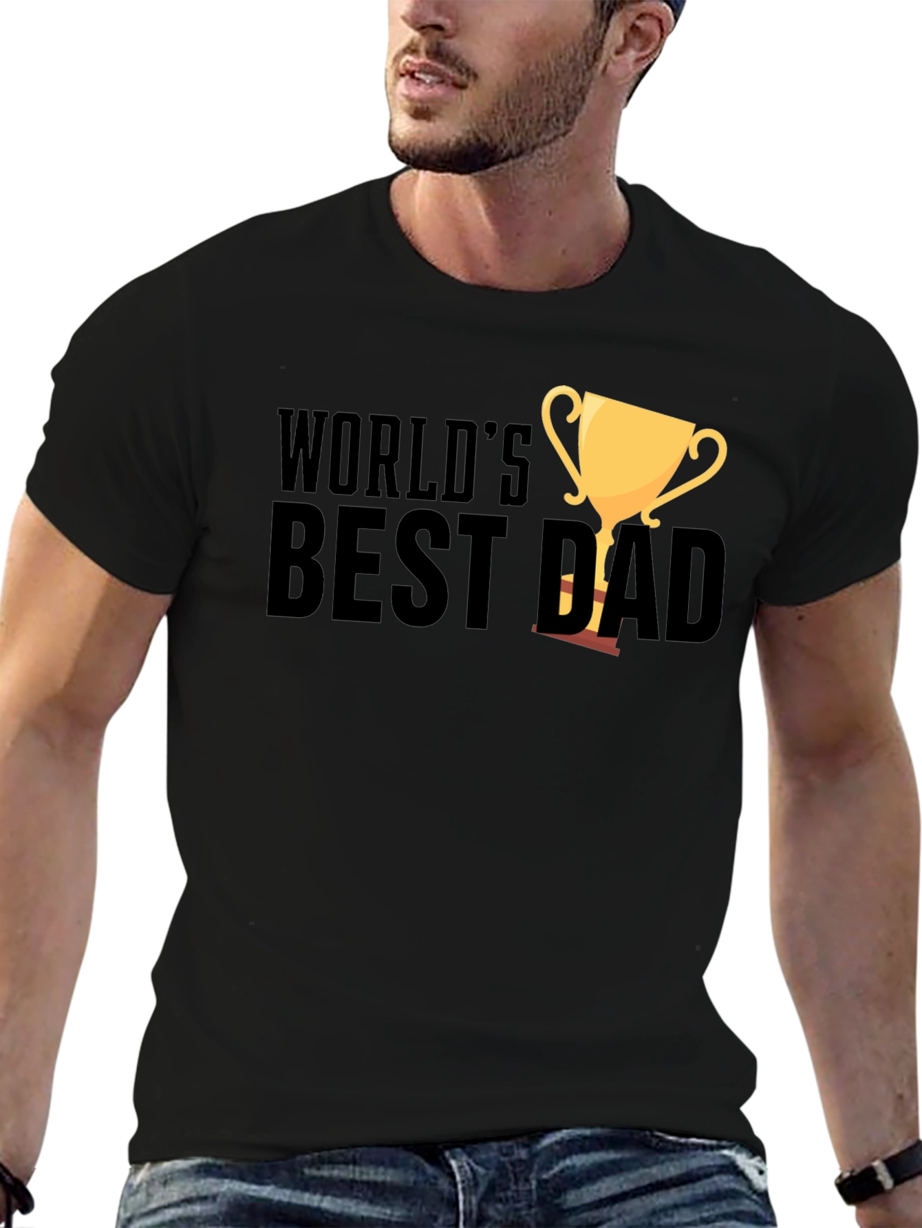 Worlds Best Dad Black T-Shirt Fathers Day