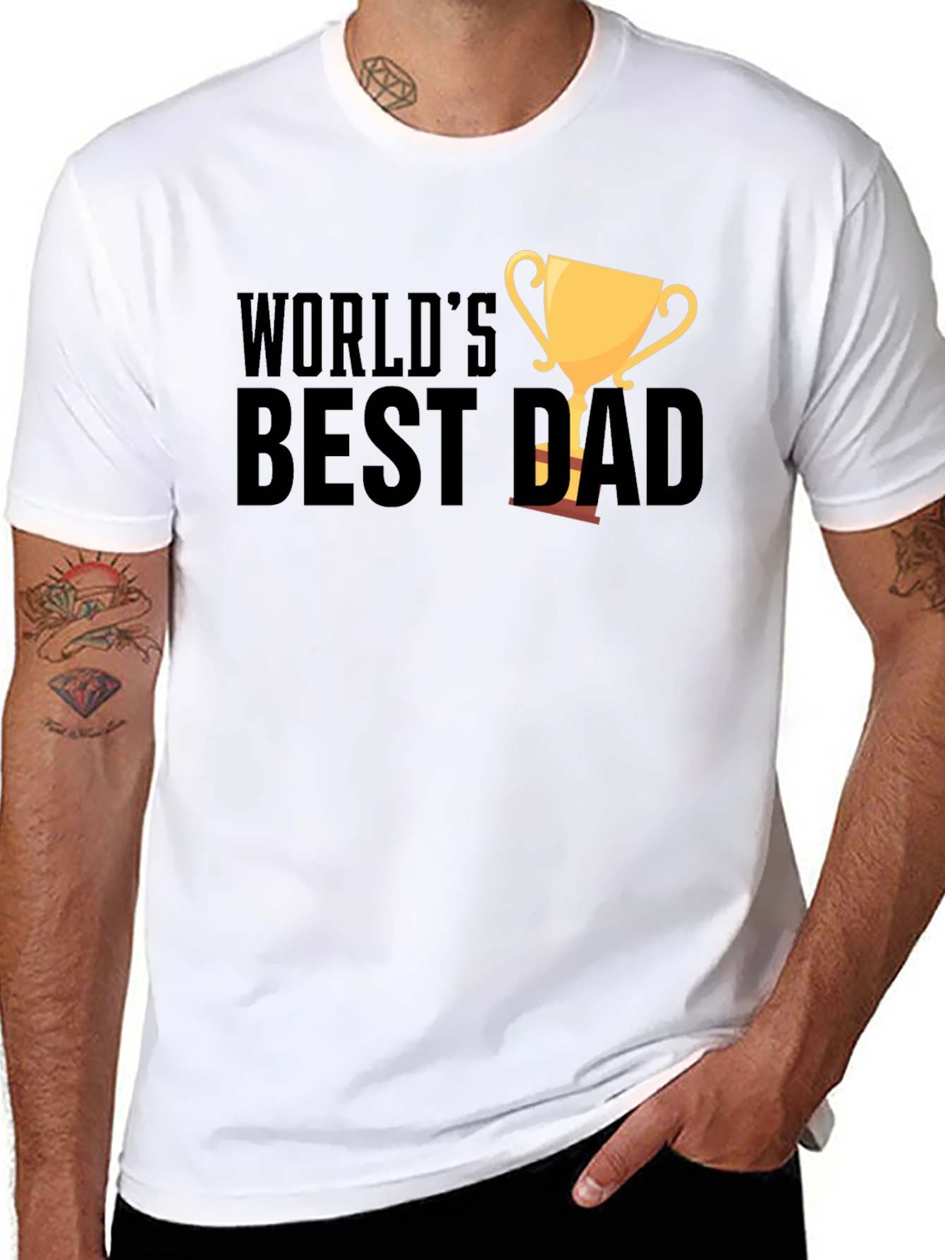 Worlds Best Dad Black T-Shirt Fathers Day
