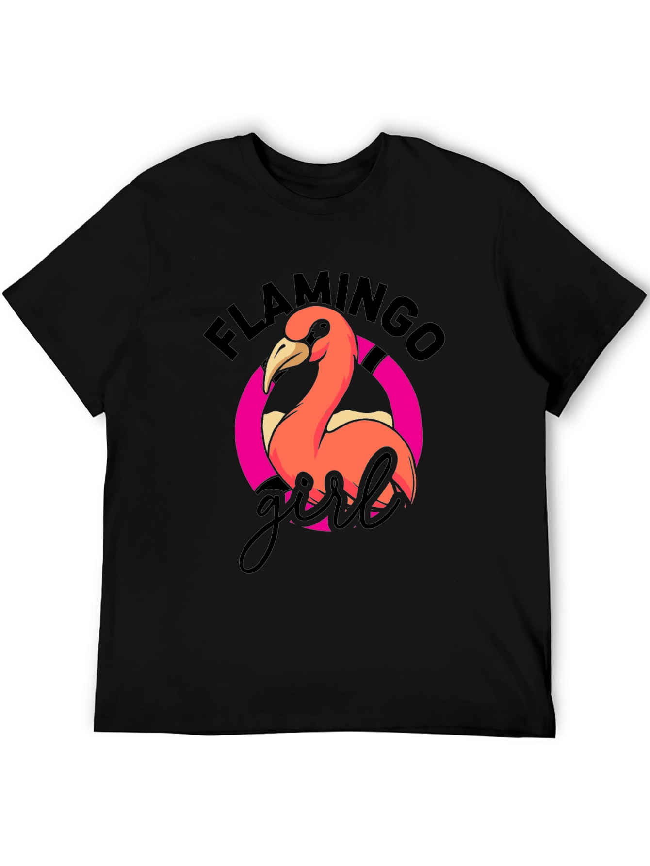 Flamingo Girl Graphic T-Shirt - Cool Casual Wear