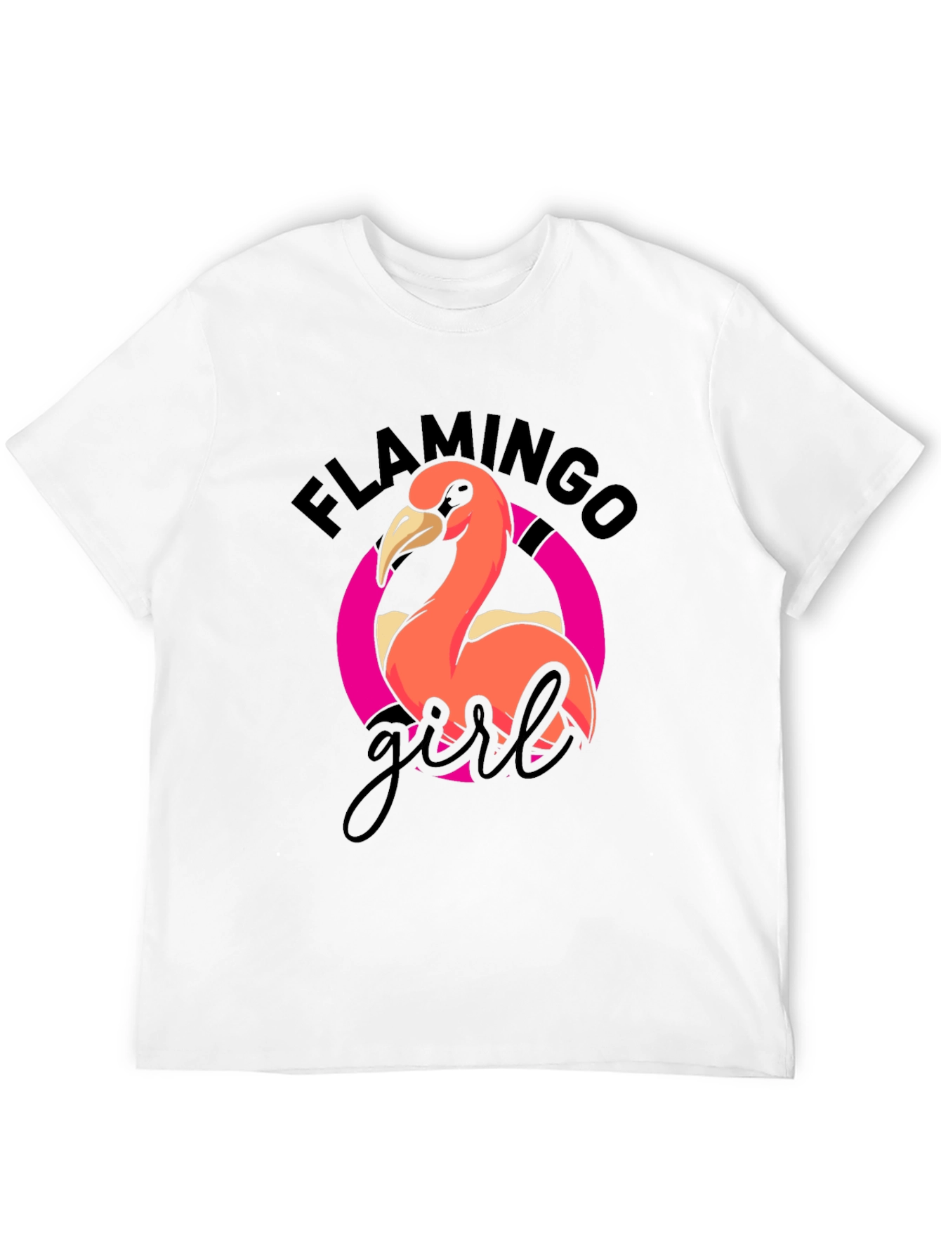 Flamingo Girl Graphic T-Shirt - Cool Casual Wear