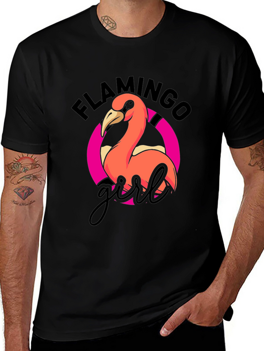 Flamingo Girl Graphic T-Shirt - Cool Casual Wear