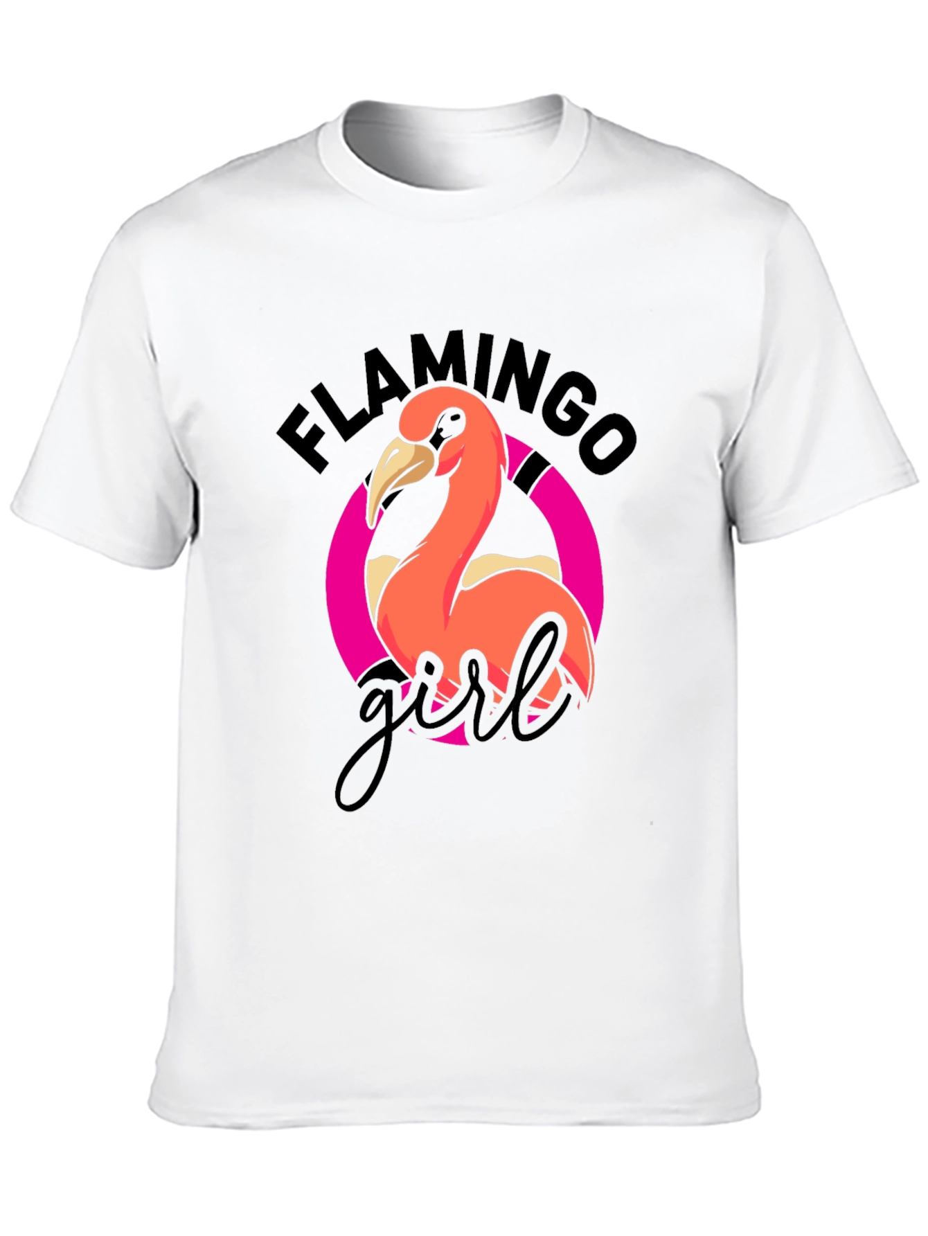 Flamingo Girl Graphic T-Shirt - Cool Casual Wear