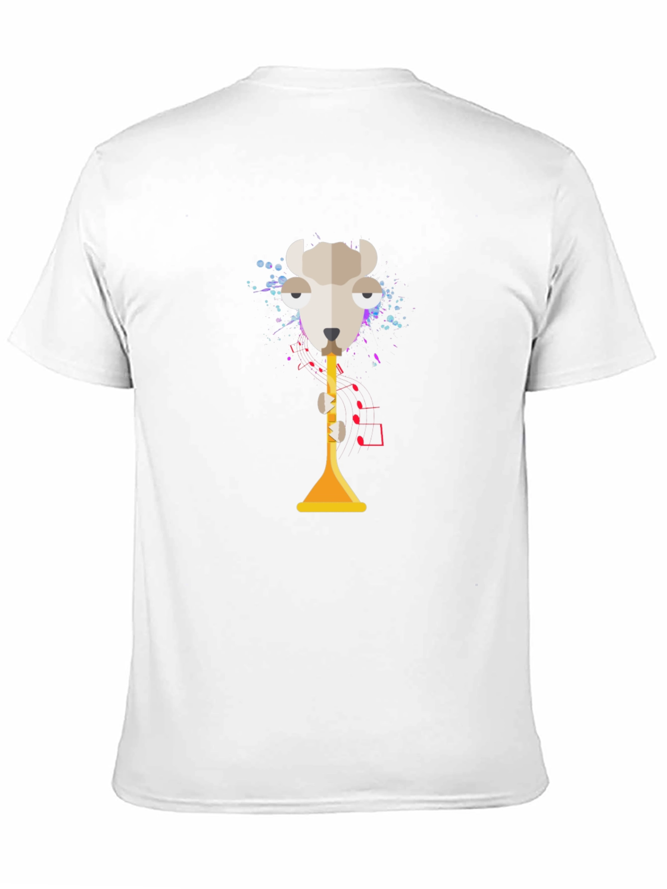 Abstract Goat Trumpet Graphic Tee - Unisex Black T-Shirt