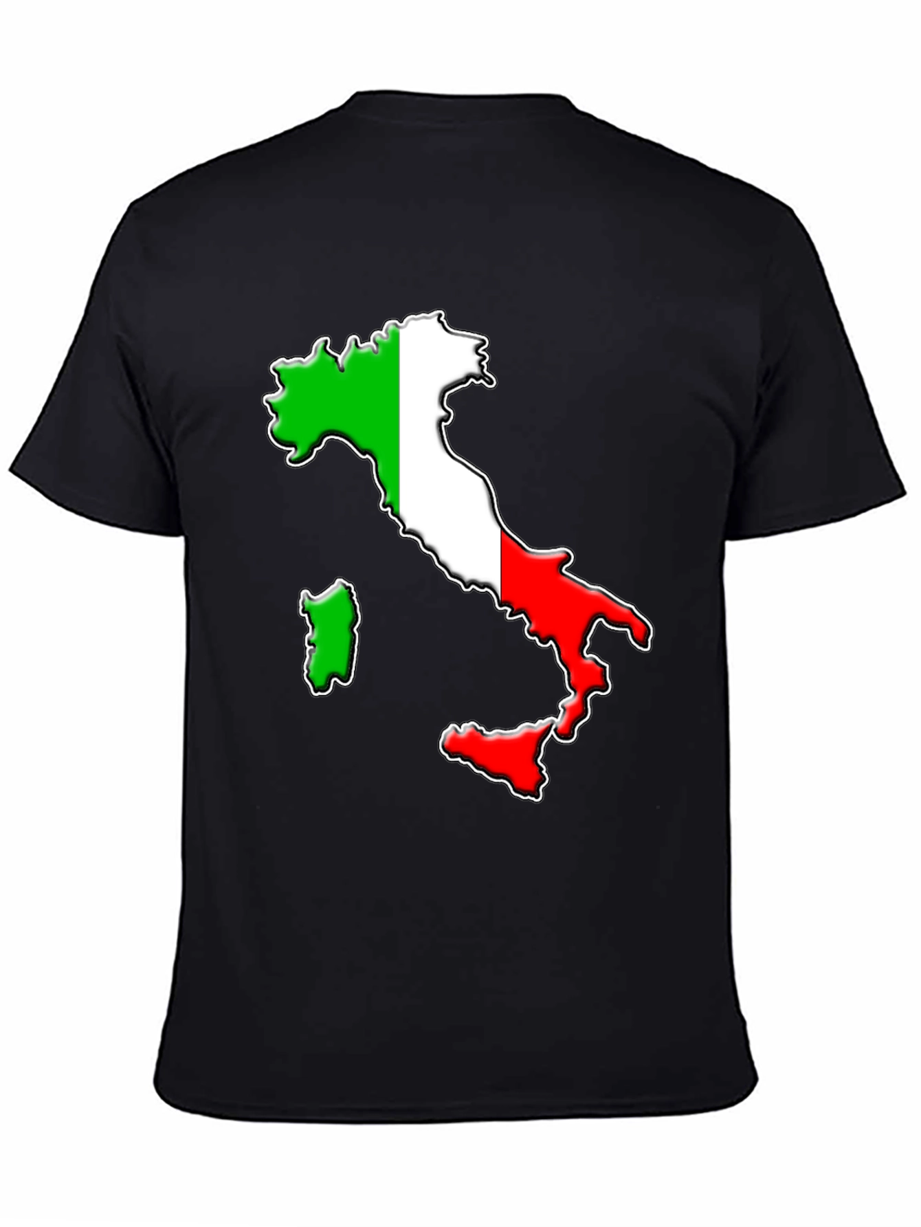 Italian Flag Map Graphic T-Shirt