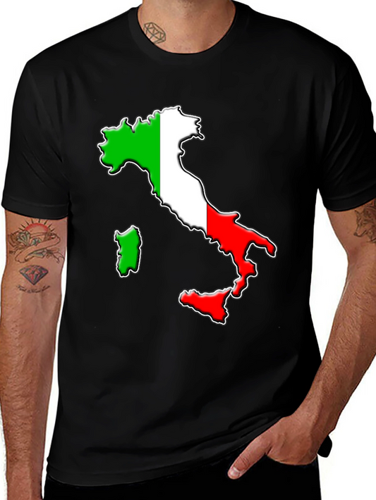 Italian Flag Map Graphic T-Shirt