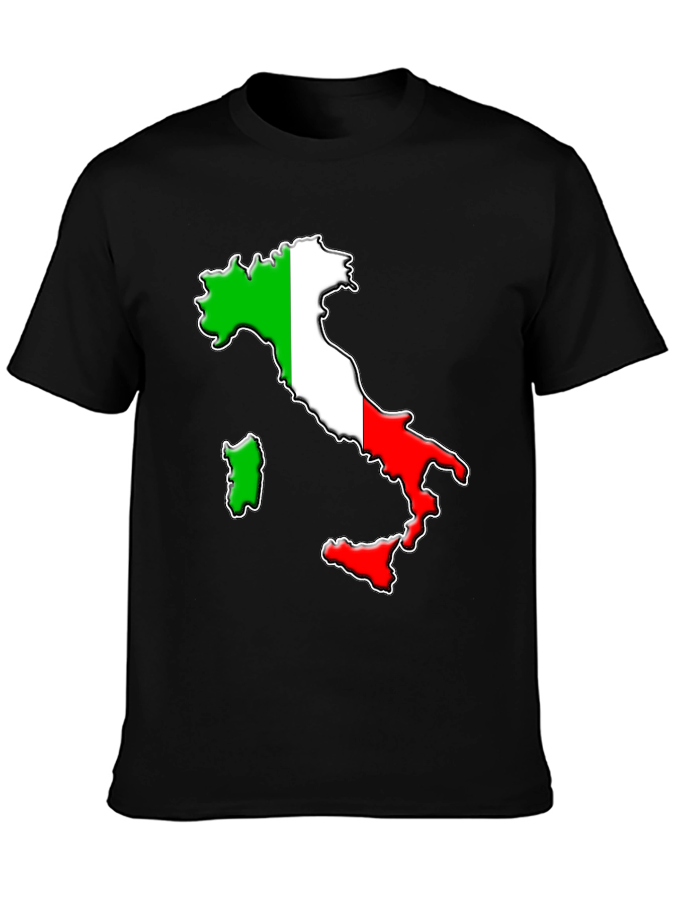 Italian Flag Map Graphic T-Shirt
