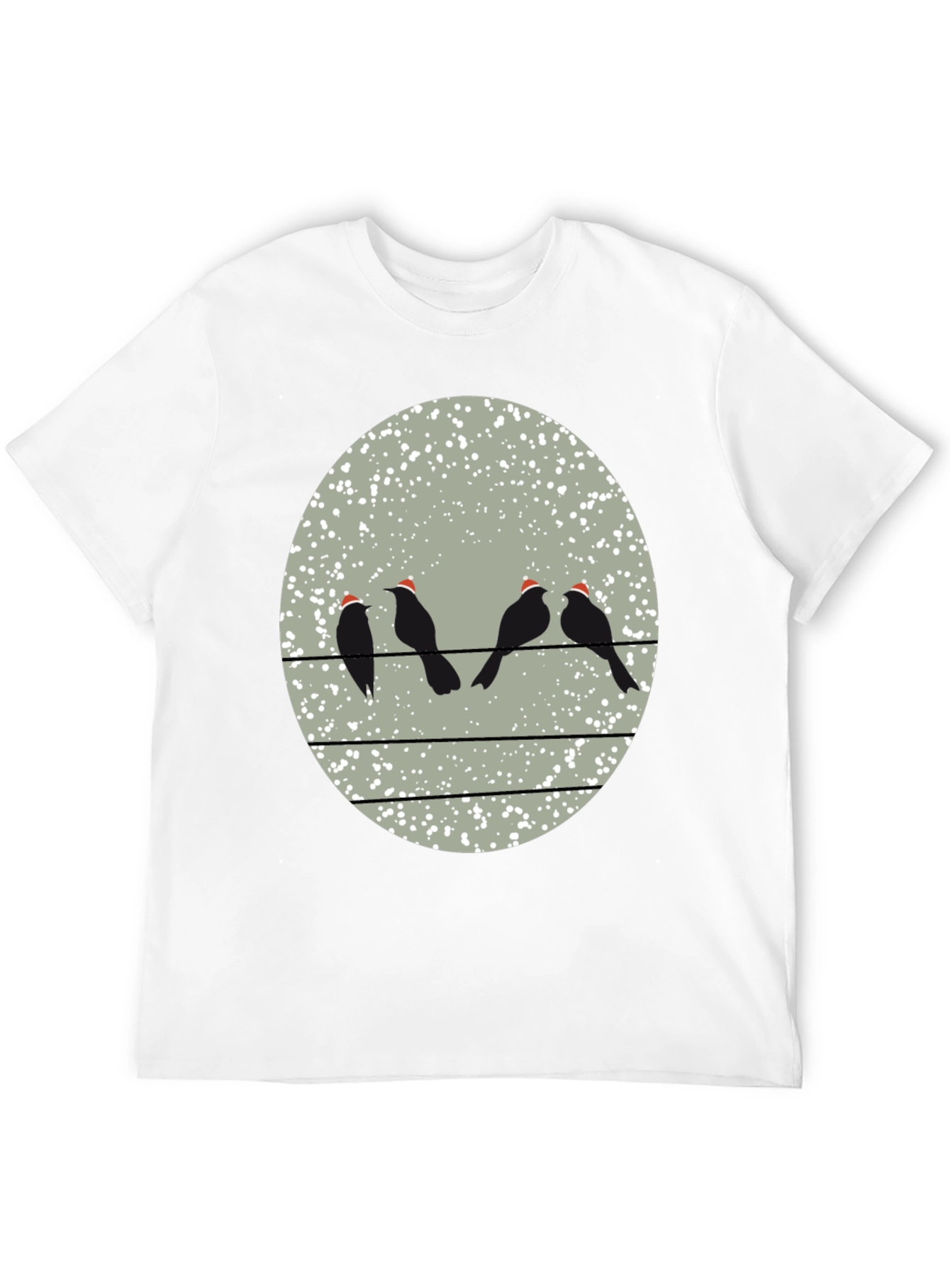 Birds on a Wire Christmas T-Shirt