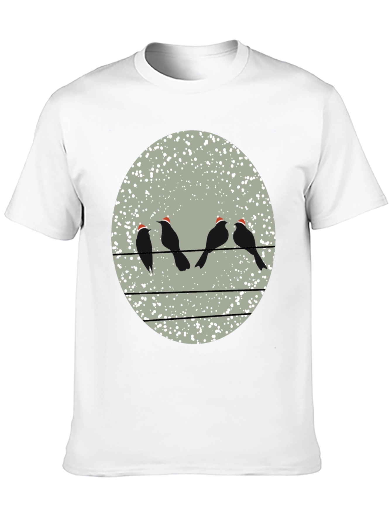 Birds on a Wire Christmas T-Shirt