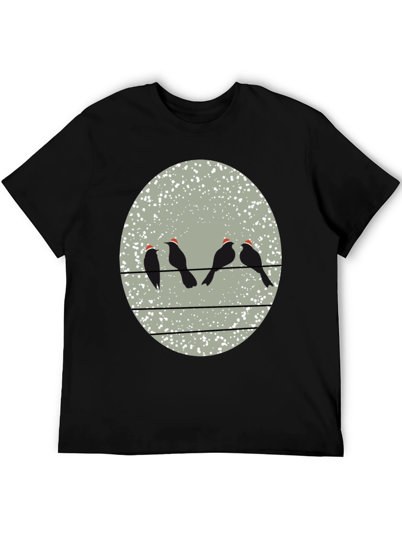 Birds on a Wire Christmas T-Shirt
