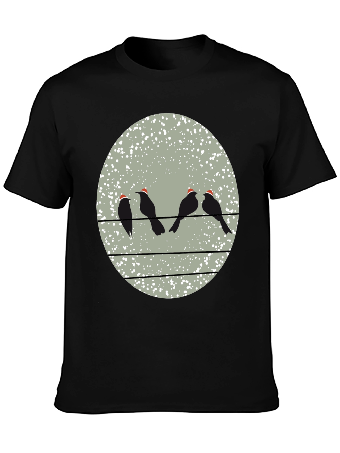 Birds on a Wire Christmas T-Shirt