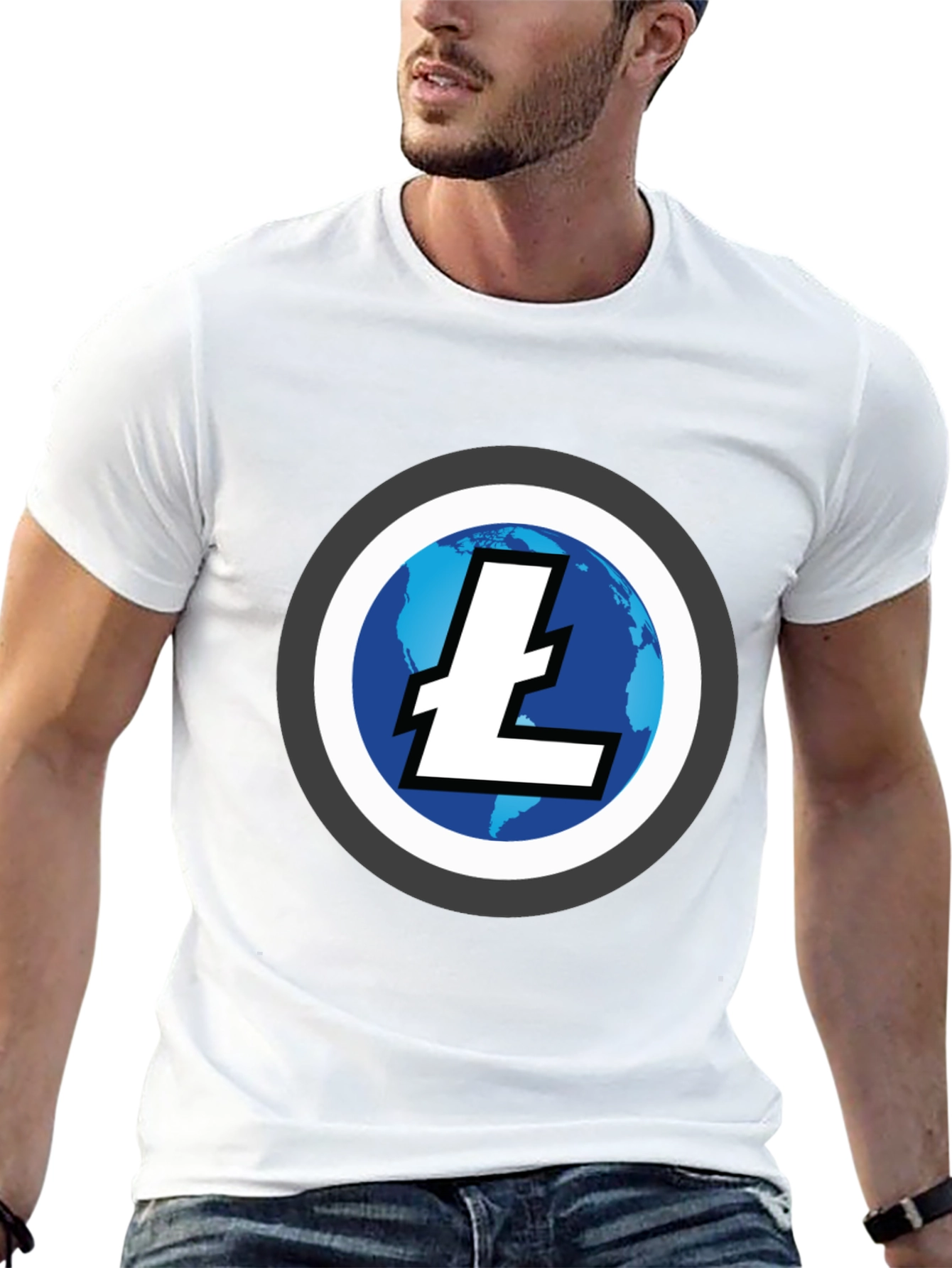 Litecoin Crypto T-Shirt - Black Round Neck