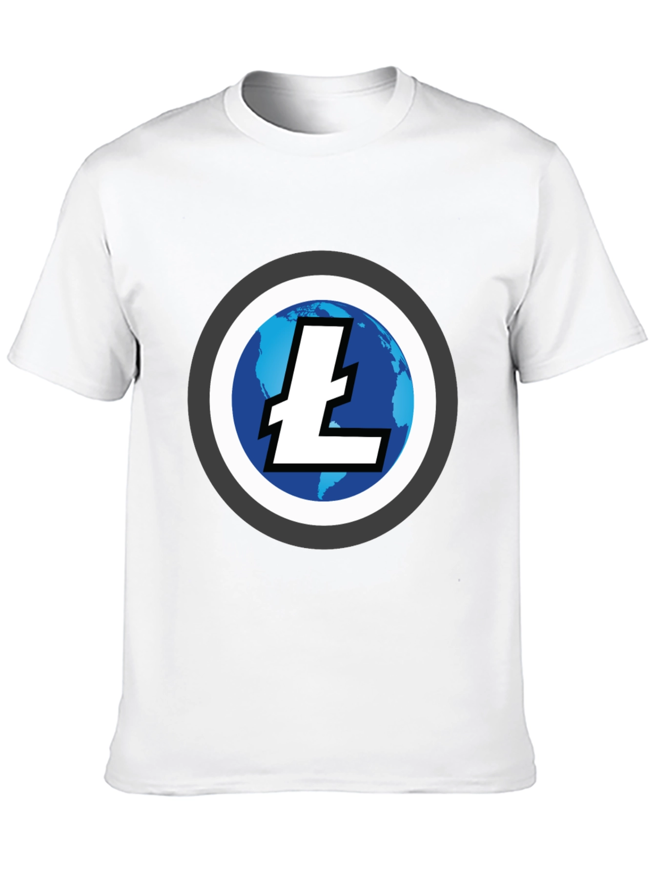 Litecoin Crypto T-Shirt - Black Round Neck