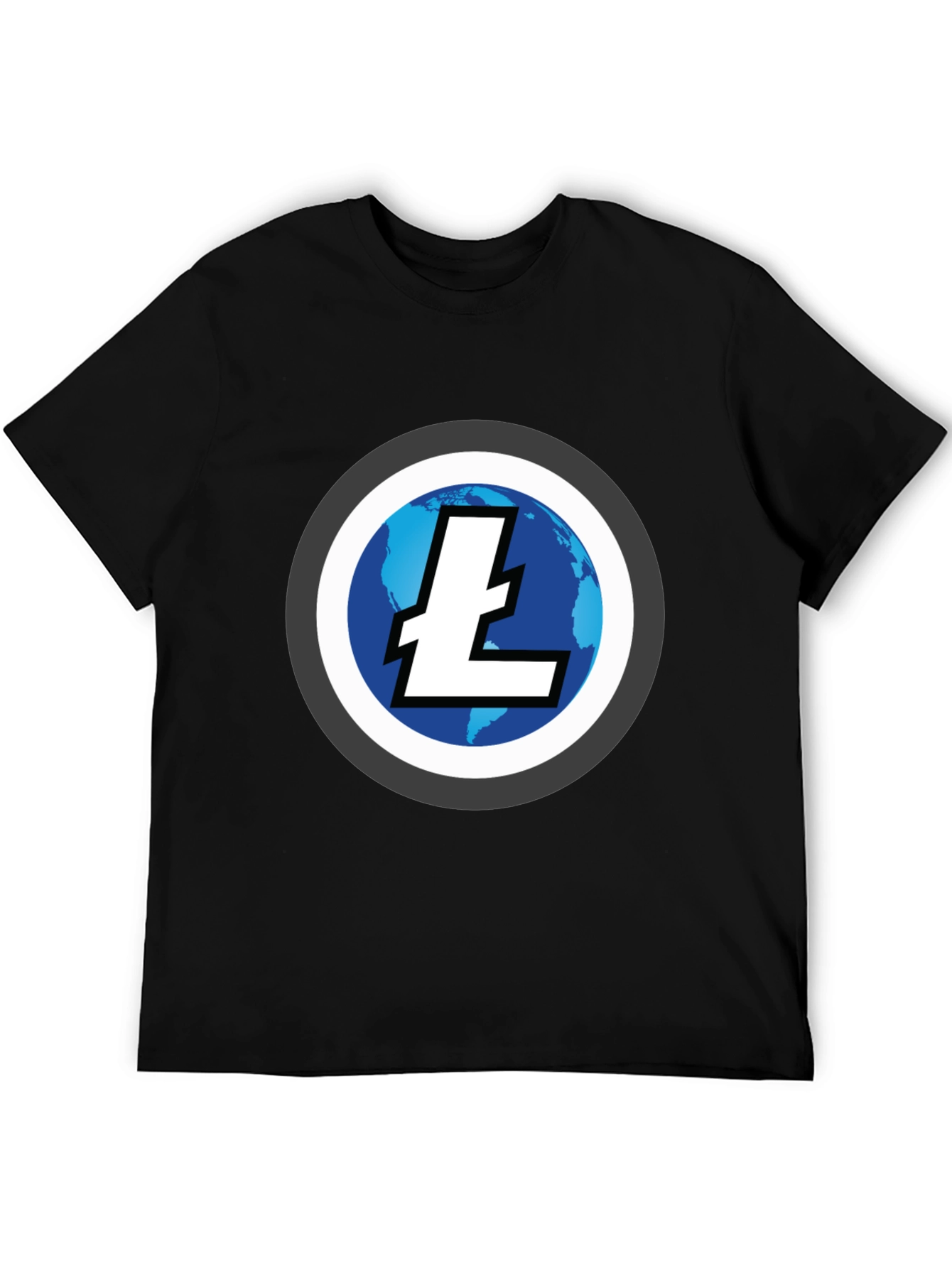 Litecoin Crypto T-Shirt - Black Round Neck