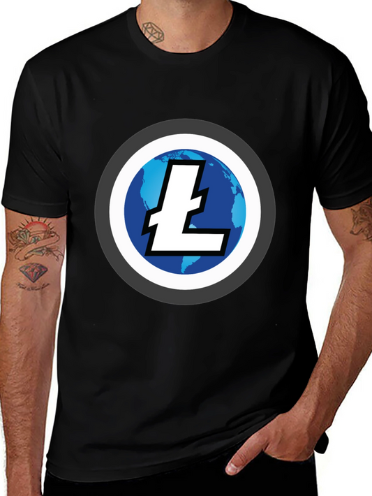Litecoin Crypto T-Shirt - Black Round Neck