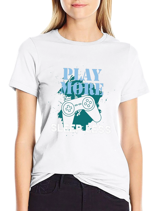 Play More Sleep Less Gamer Graphic Tee - Soft Cotton