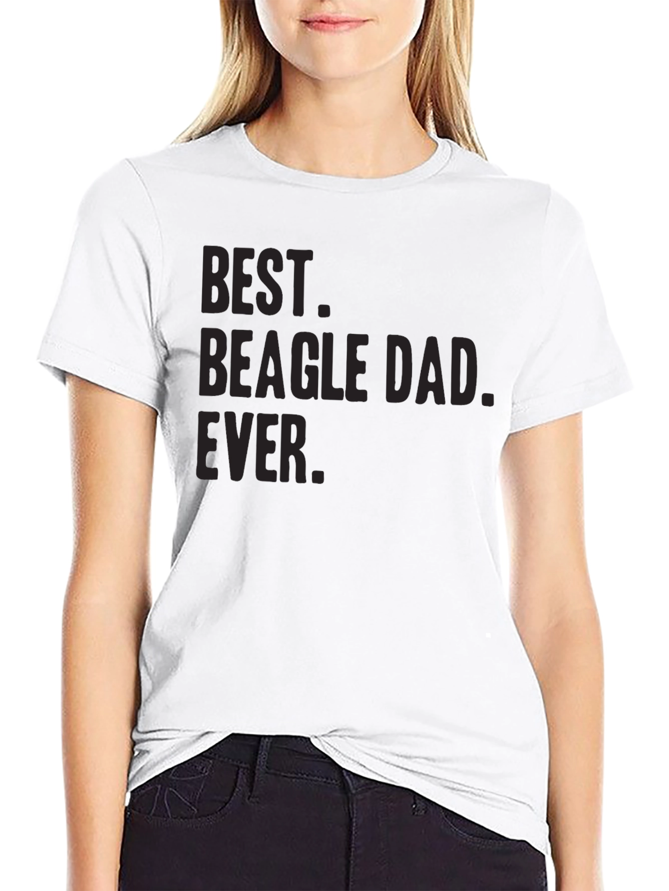 Best Beagle Dad Ever T-Shirt - Black Casual Fit