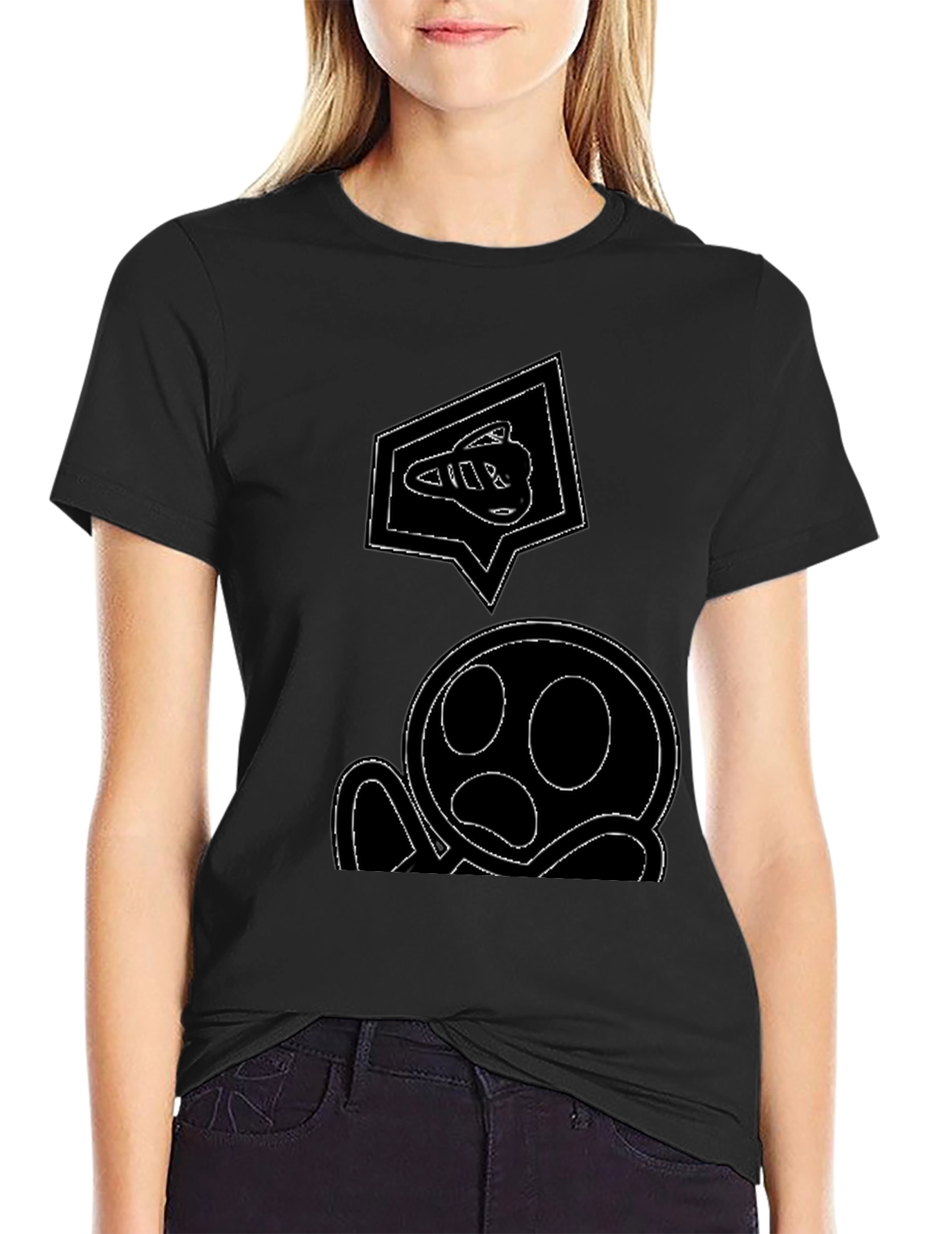 Funny Black Graphic Print T-Shirt