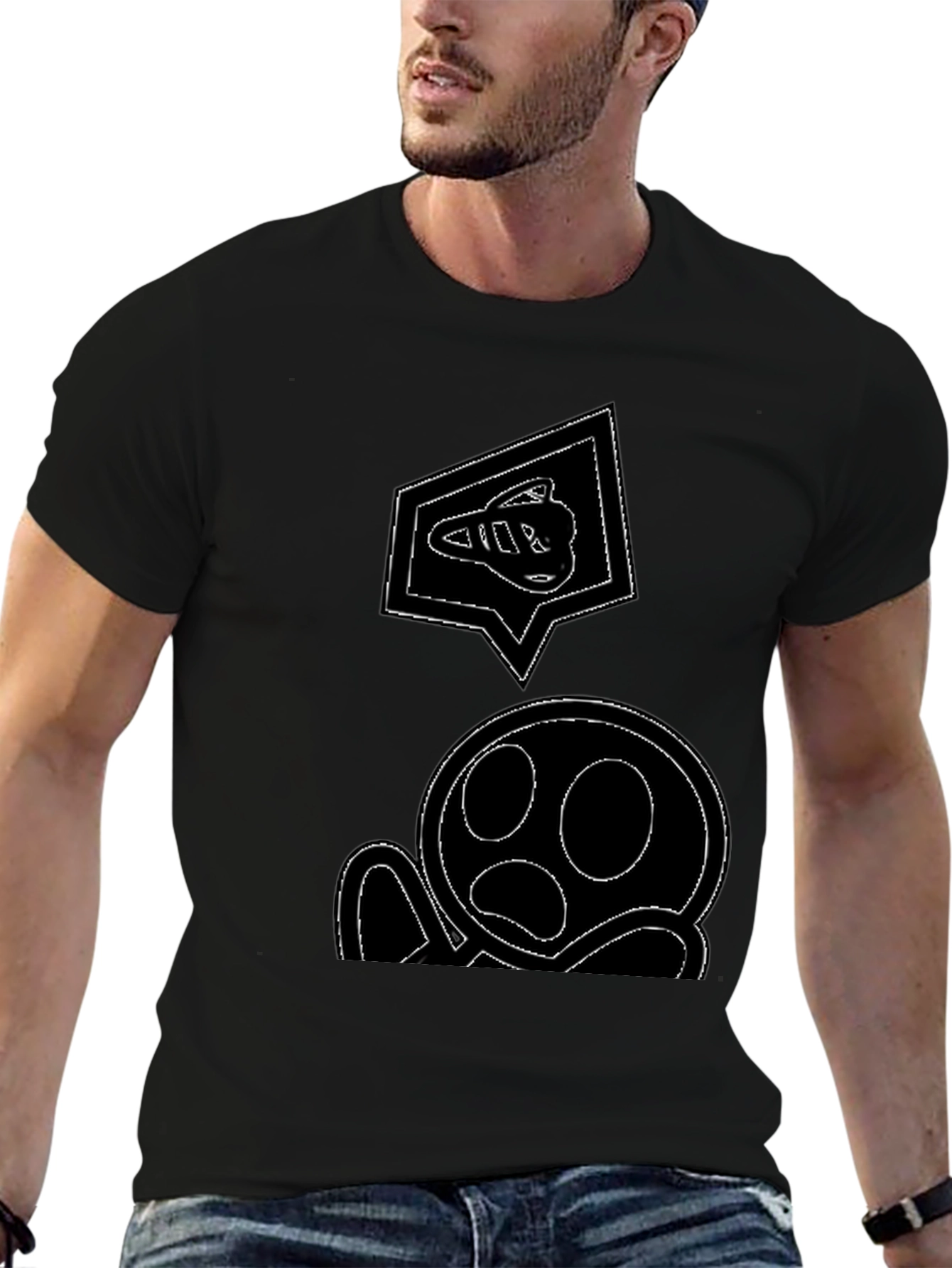 Funny Black Graphic Print T-Shirt